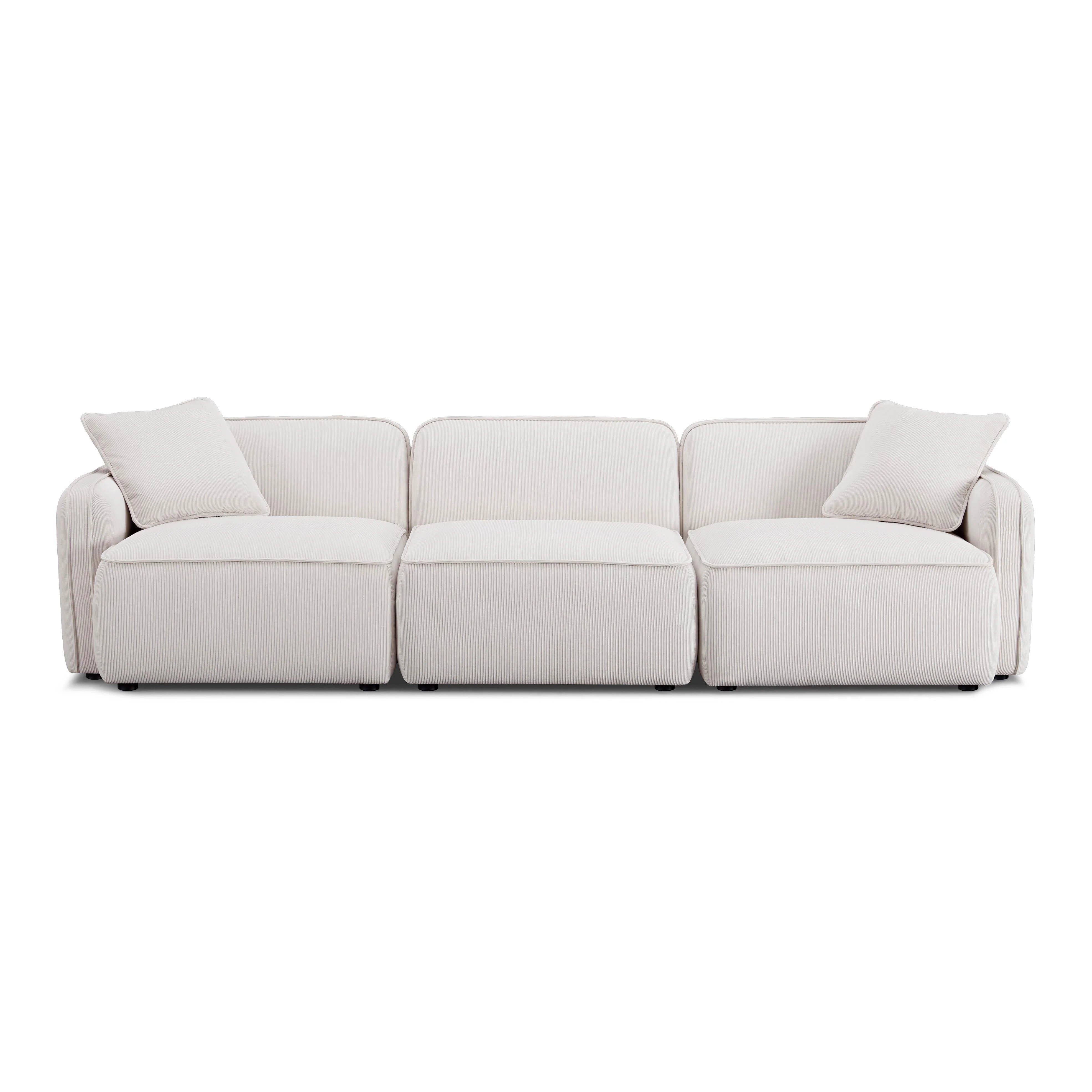 Travie 112" Performance Corduroy Velvet Modular Sofa