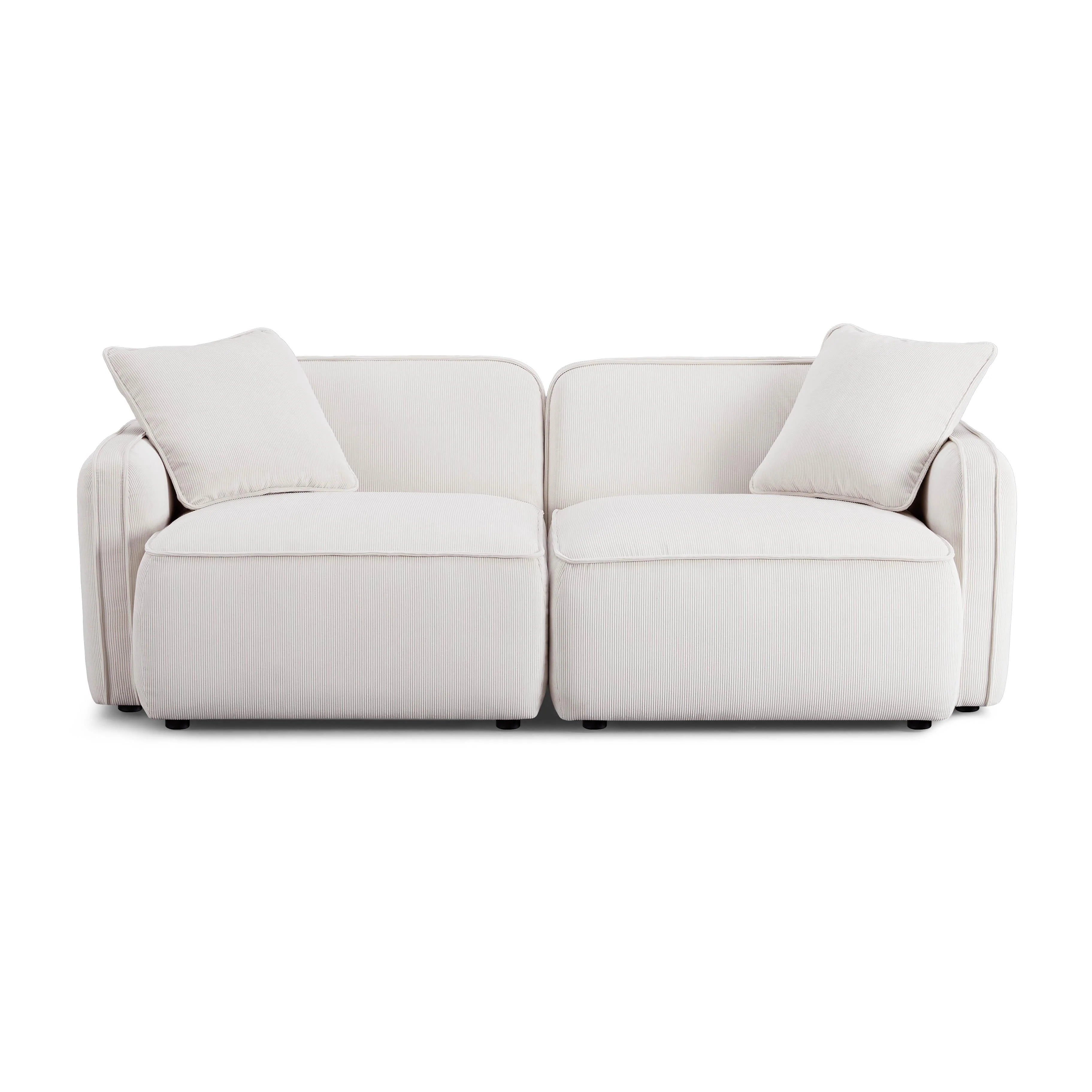 Travie 78" Performance Corduroy Velvet Modular Loveseat