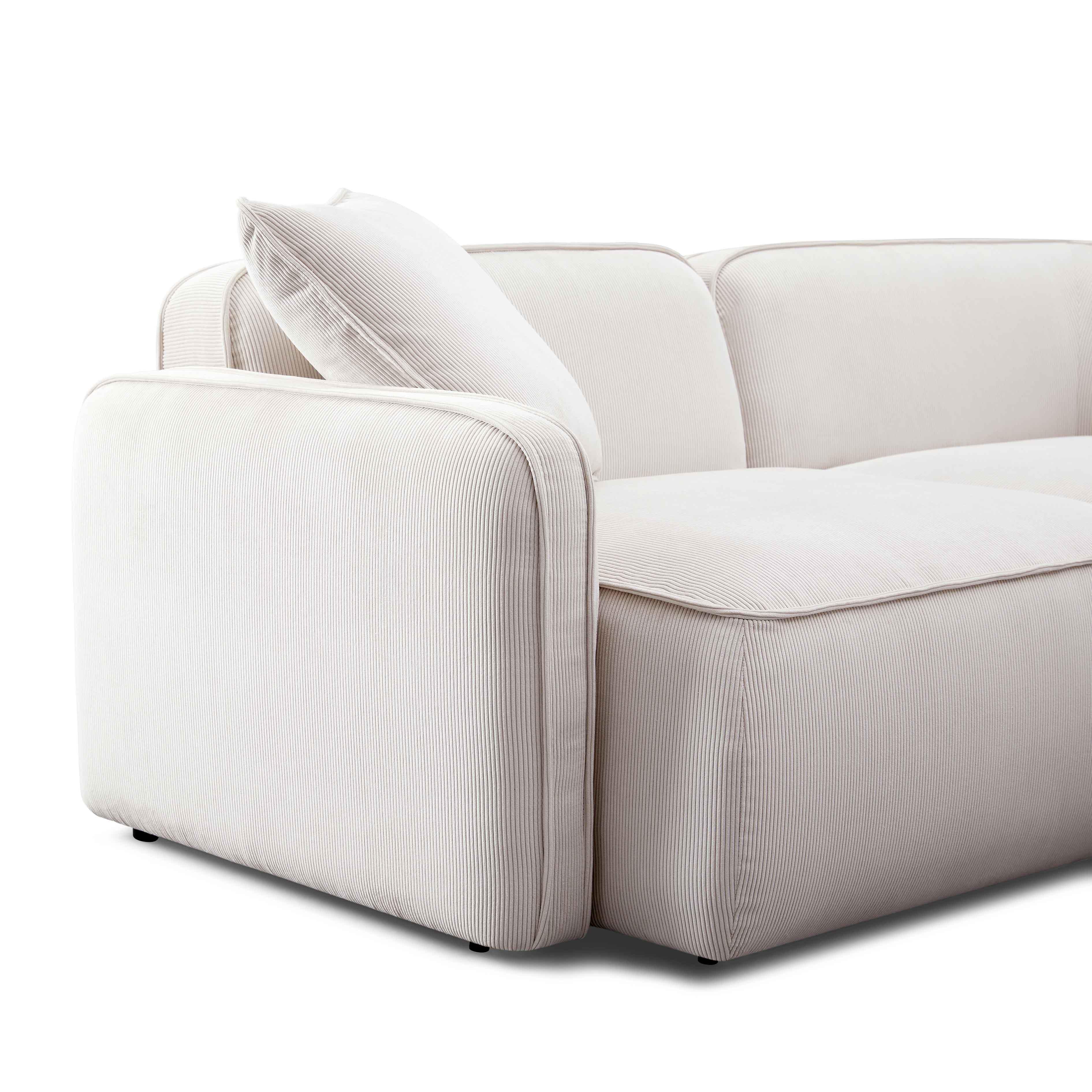 Travie 78" Performance Corduroy Velvet Modular Loveseat