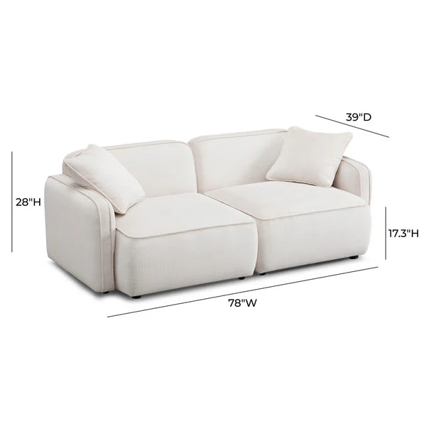 Travie Performance Corduroy Velvet Modular Loveseat