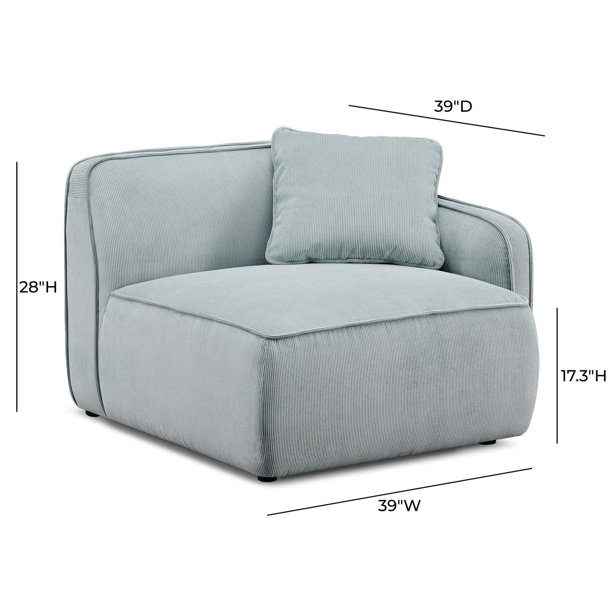 Travie Performance Corduroy Velvet RAF Corner Chair