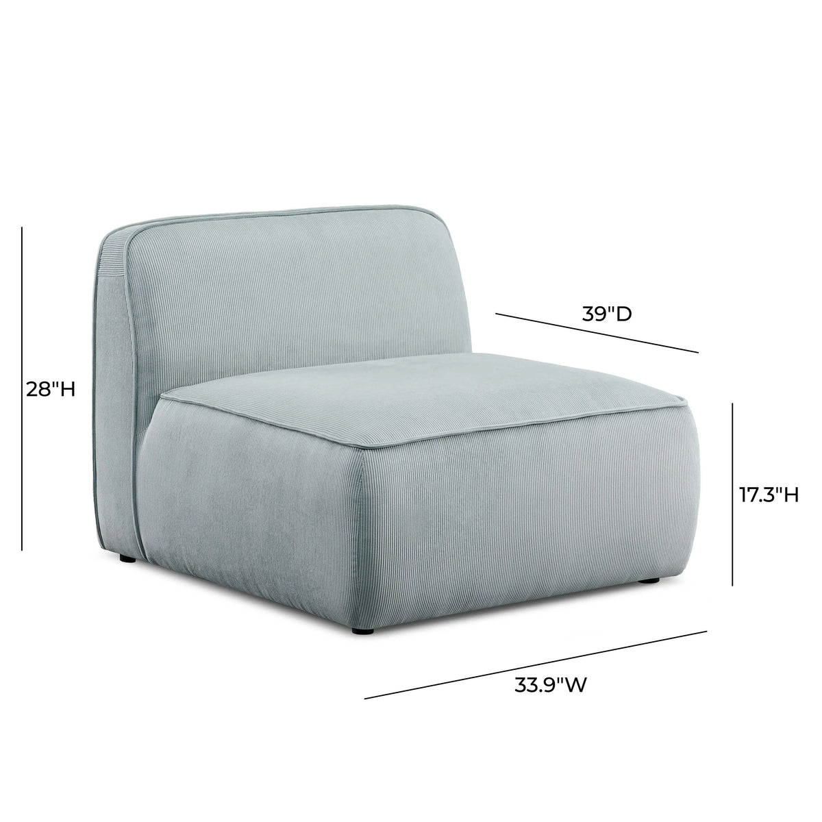 Travie Performance Corduroy Velvet Armless Chair