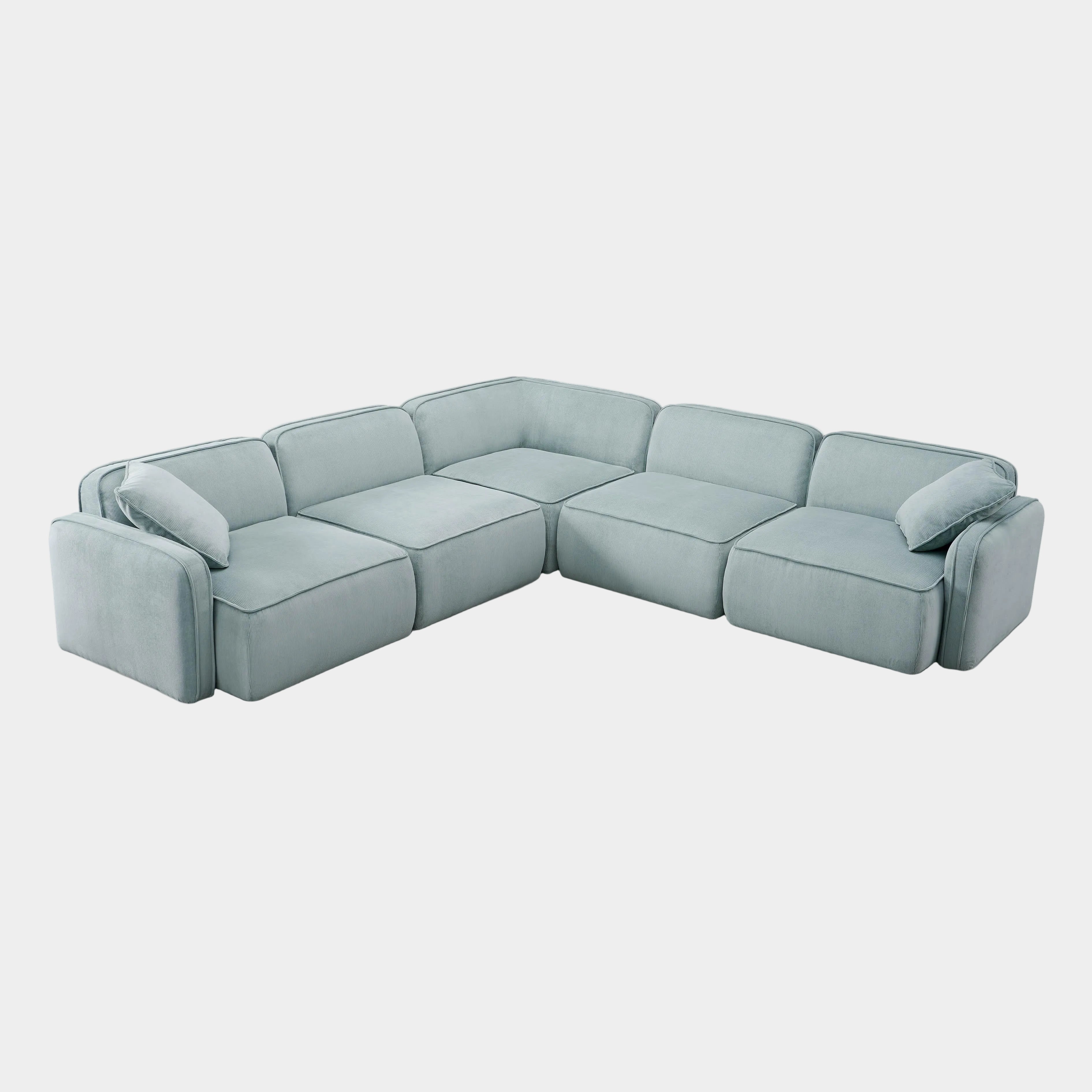 Travie 5-Piece Performance Corduroy Velvet Modular L-Sectional