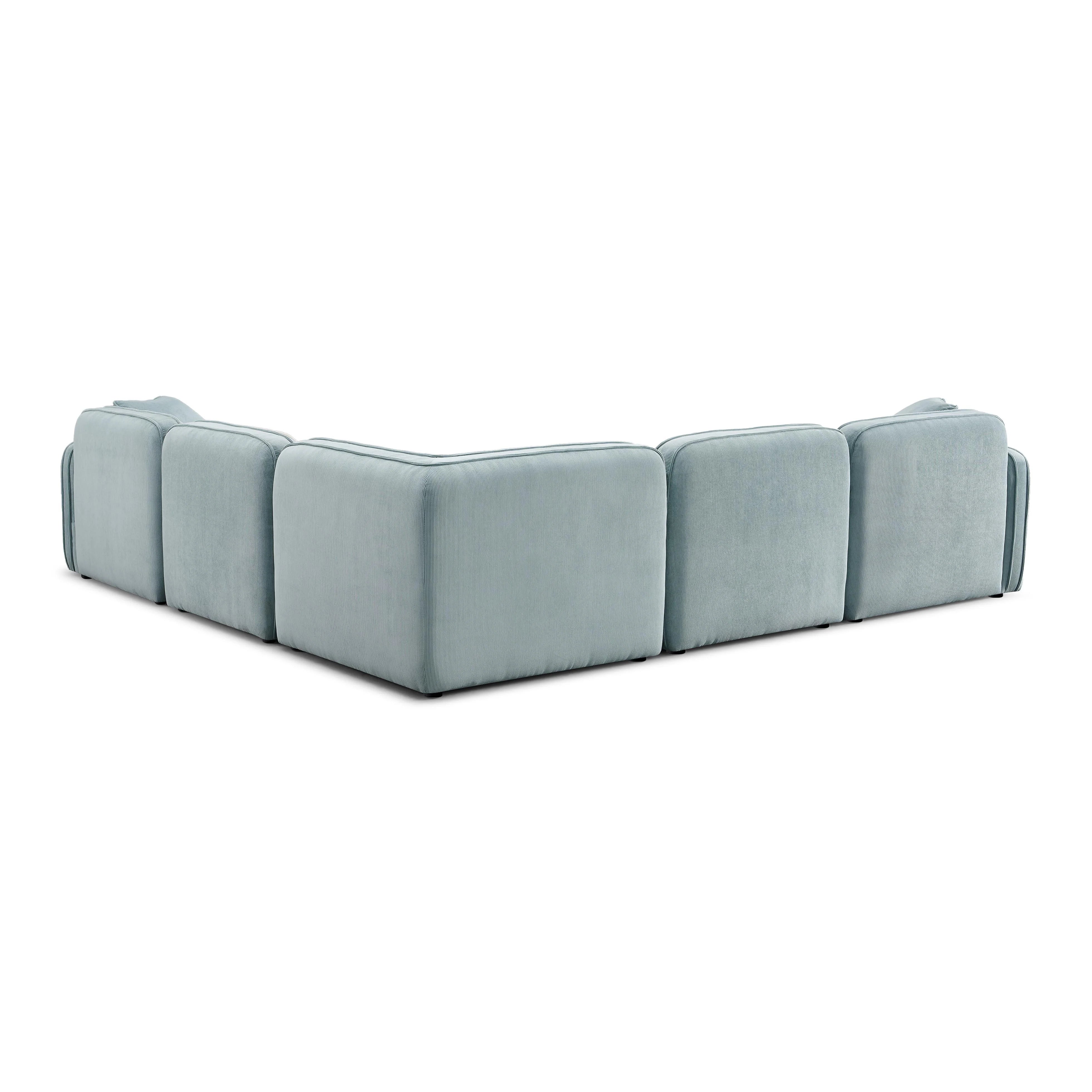 Travie 5-Piece Performance Corduroy Velvet Modular L-Sectional