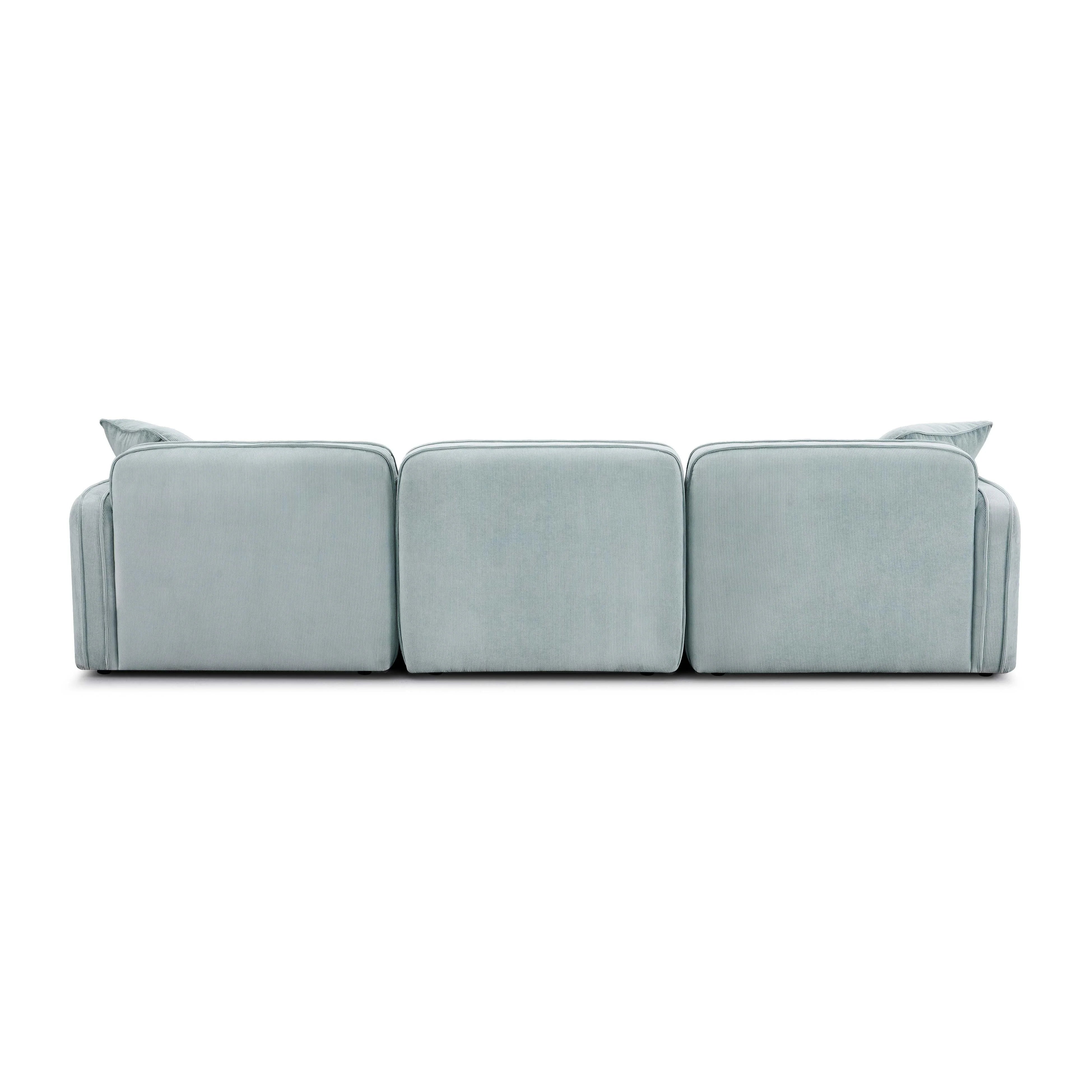 Travie 112" Performance Corduroy Velvet Modular Sofa