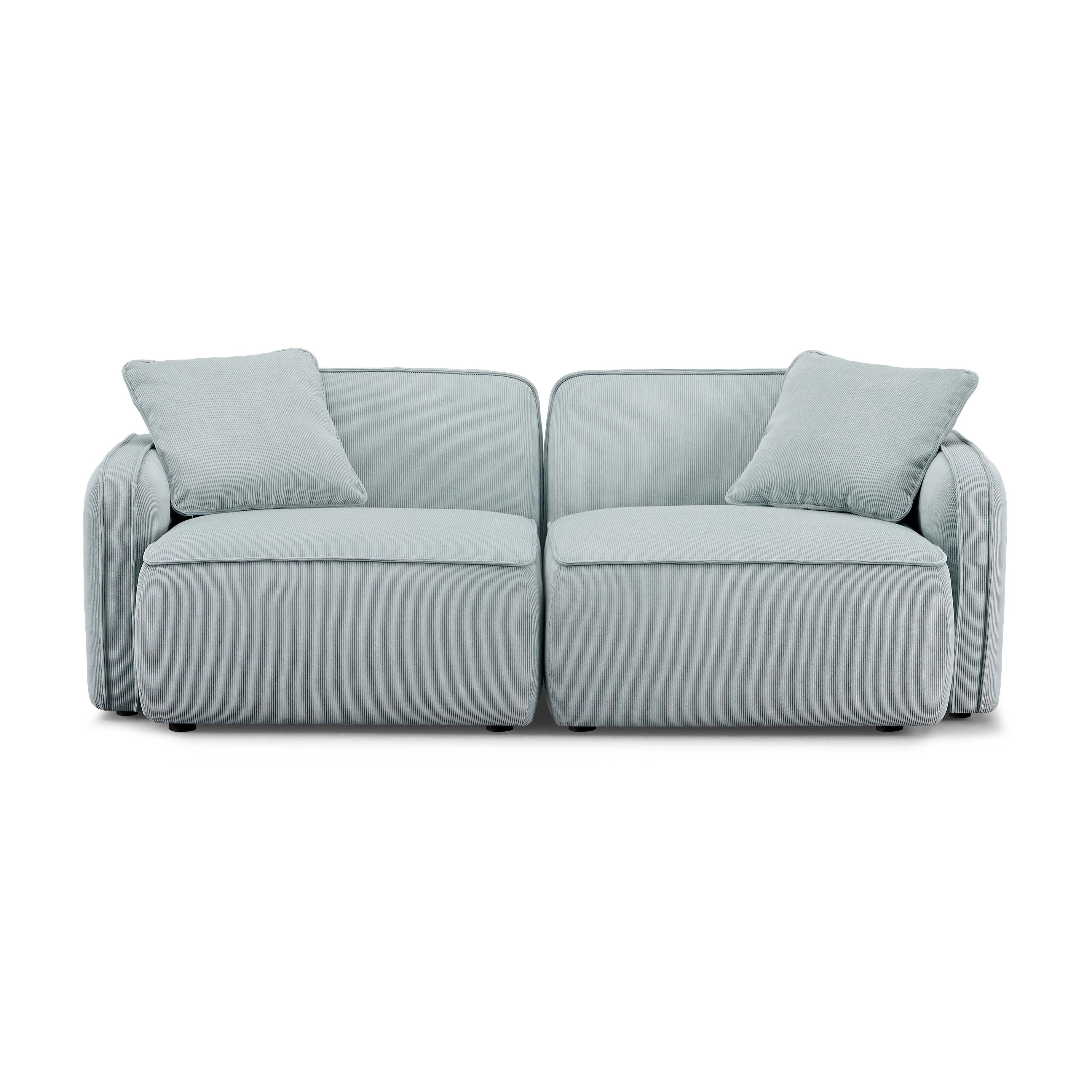 Travie 78" Performance Corduroy Velvet Modular Loveseat