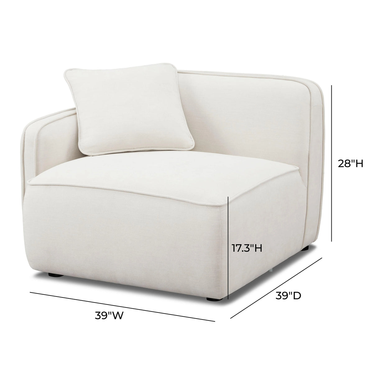 Travie Sand Upcycled Performance Linen LAF Corner Chair