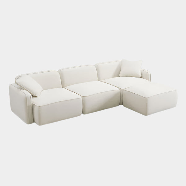 Travie Sand Upcycled Linen 4-Piece Modular Sectional