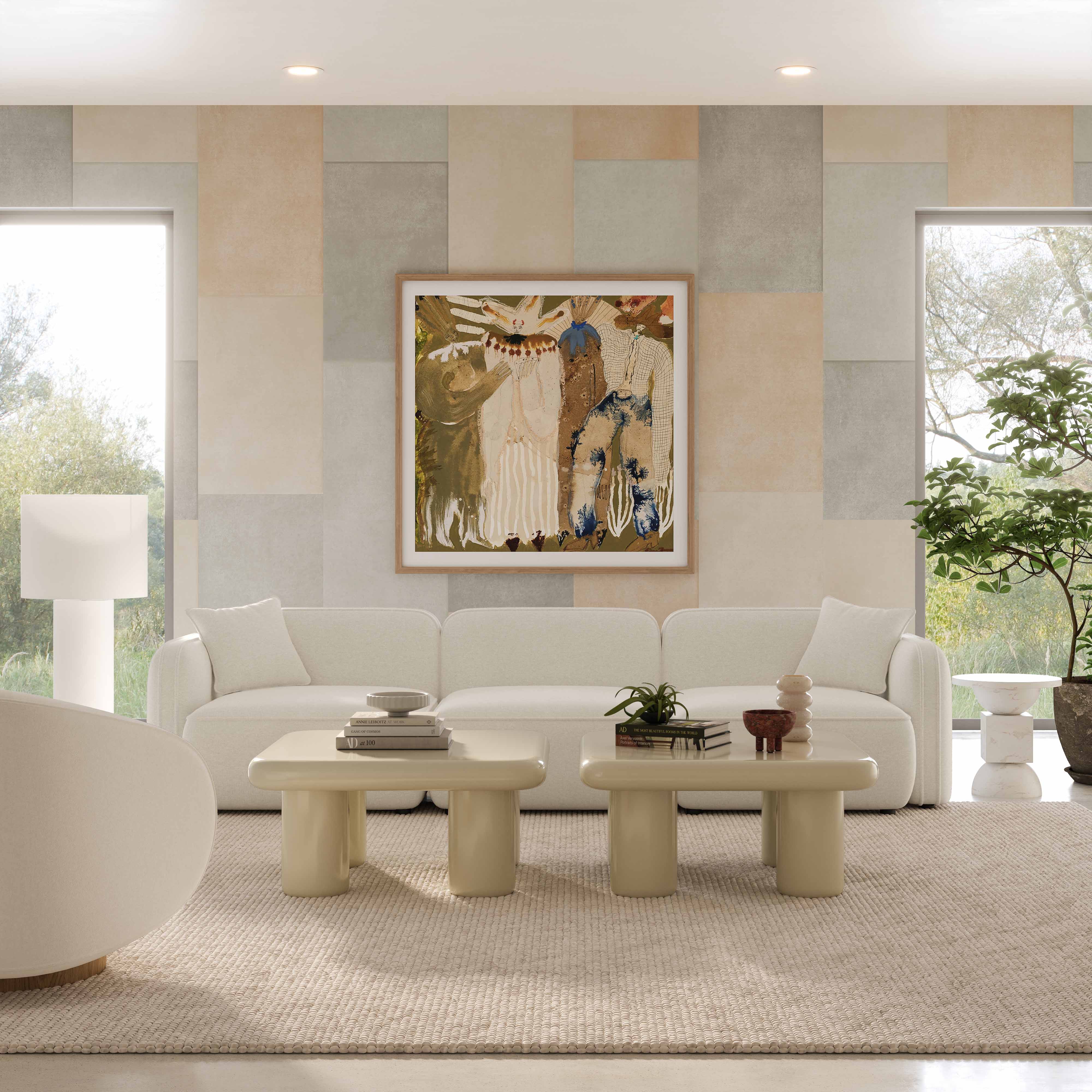 Travie Sand Upcycled Performance Linen Modular Sofa