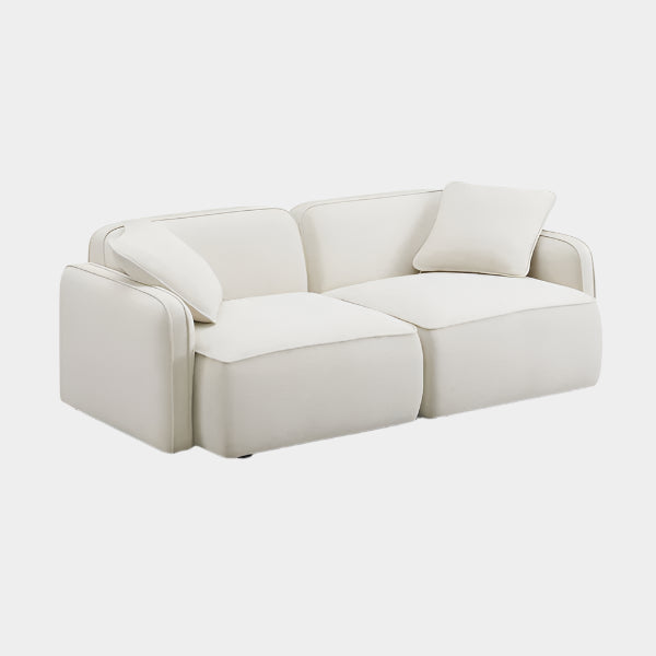Travie Sand Upcycled Linen Modular Loveseat