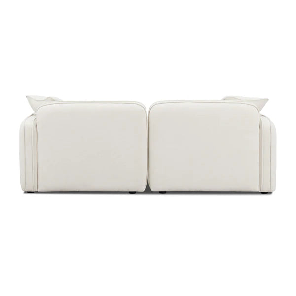 Travie Sand Upcycled Linen Modular Loveseat