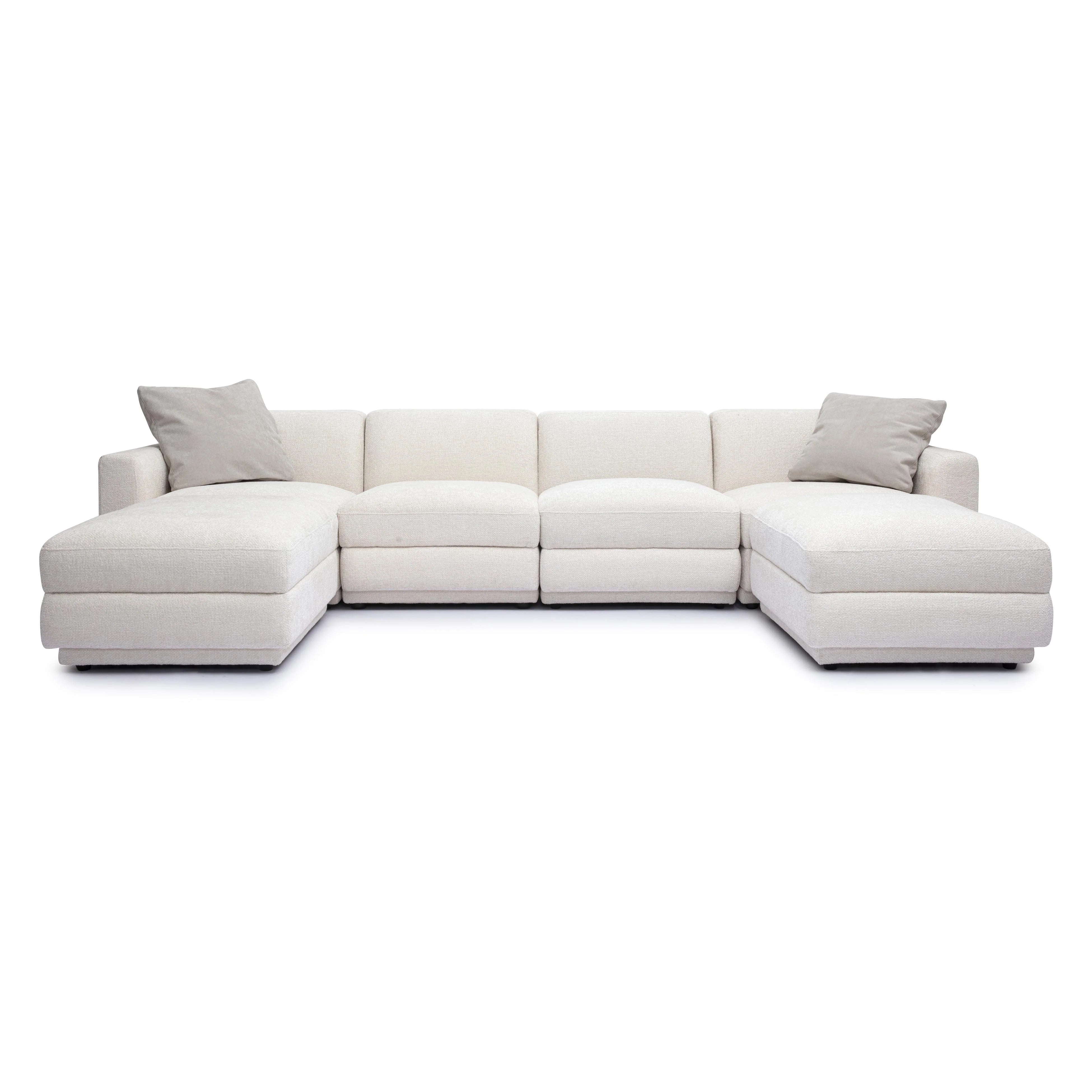 Perry 6-Piece Cream Performance Chenille Modular U-Sectional