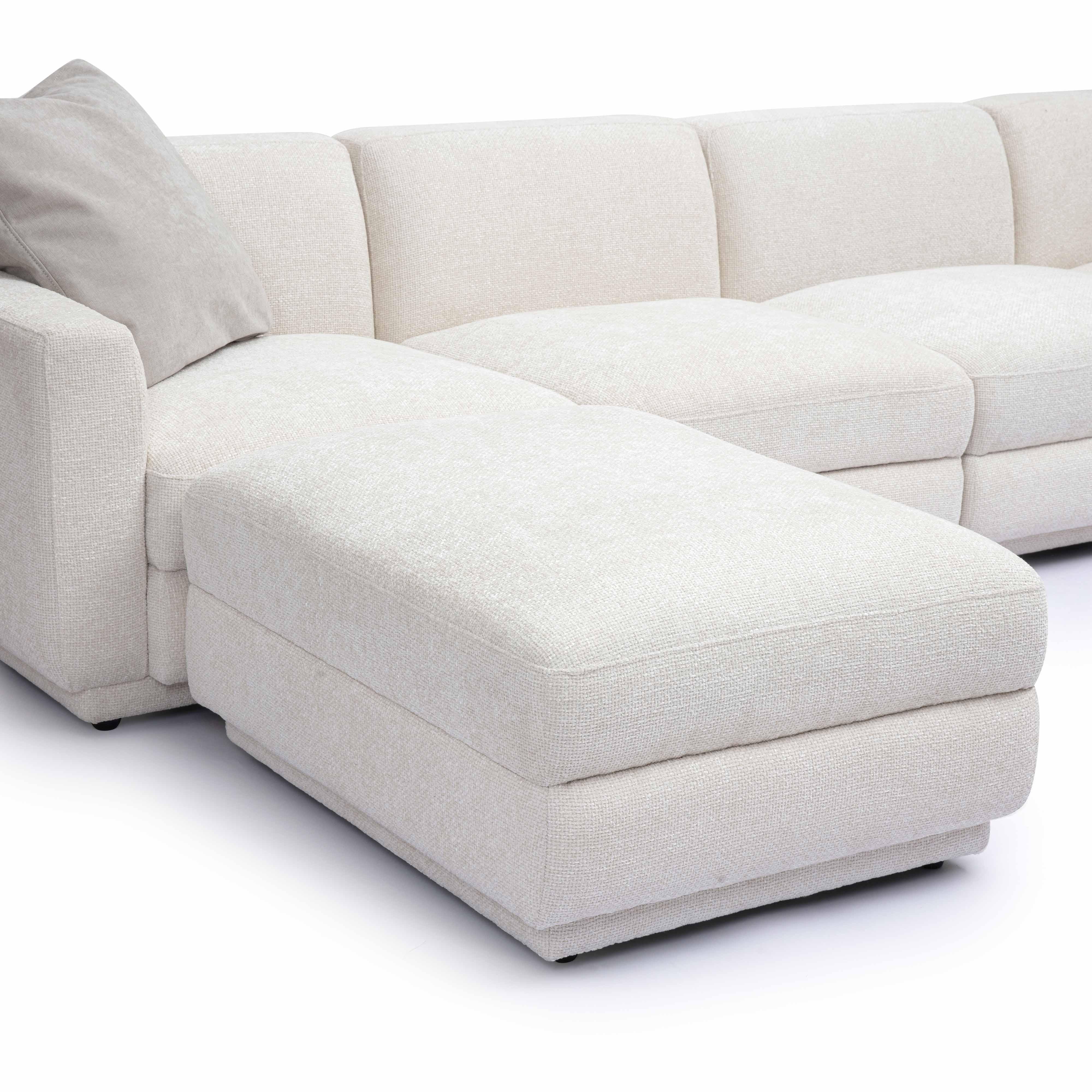 Perry 6-Piece Cream Performance Chenille Modular U-Sectional