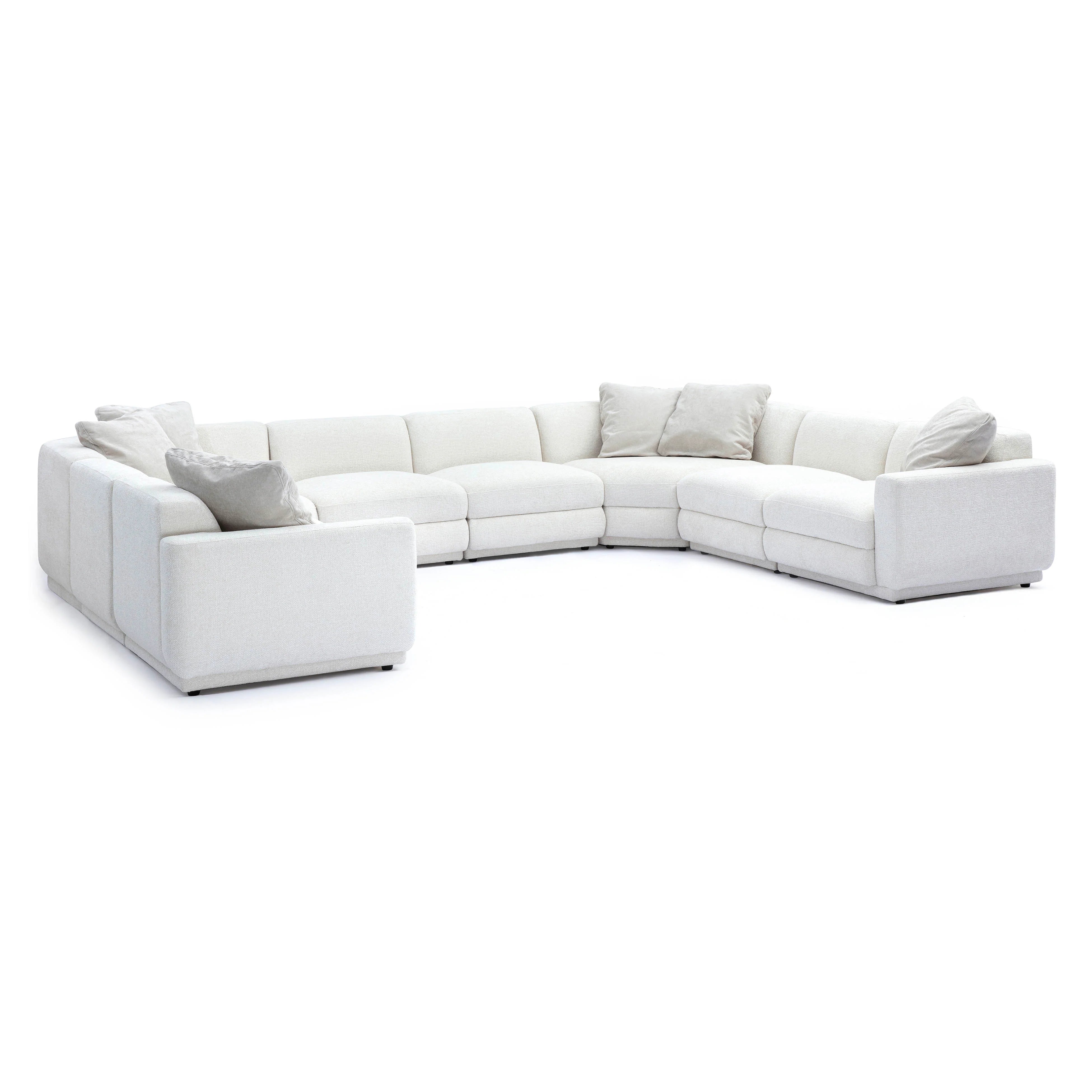 Perry 8-Piece Cream Performance Chenille Modular Large U-Sectional