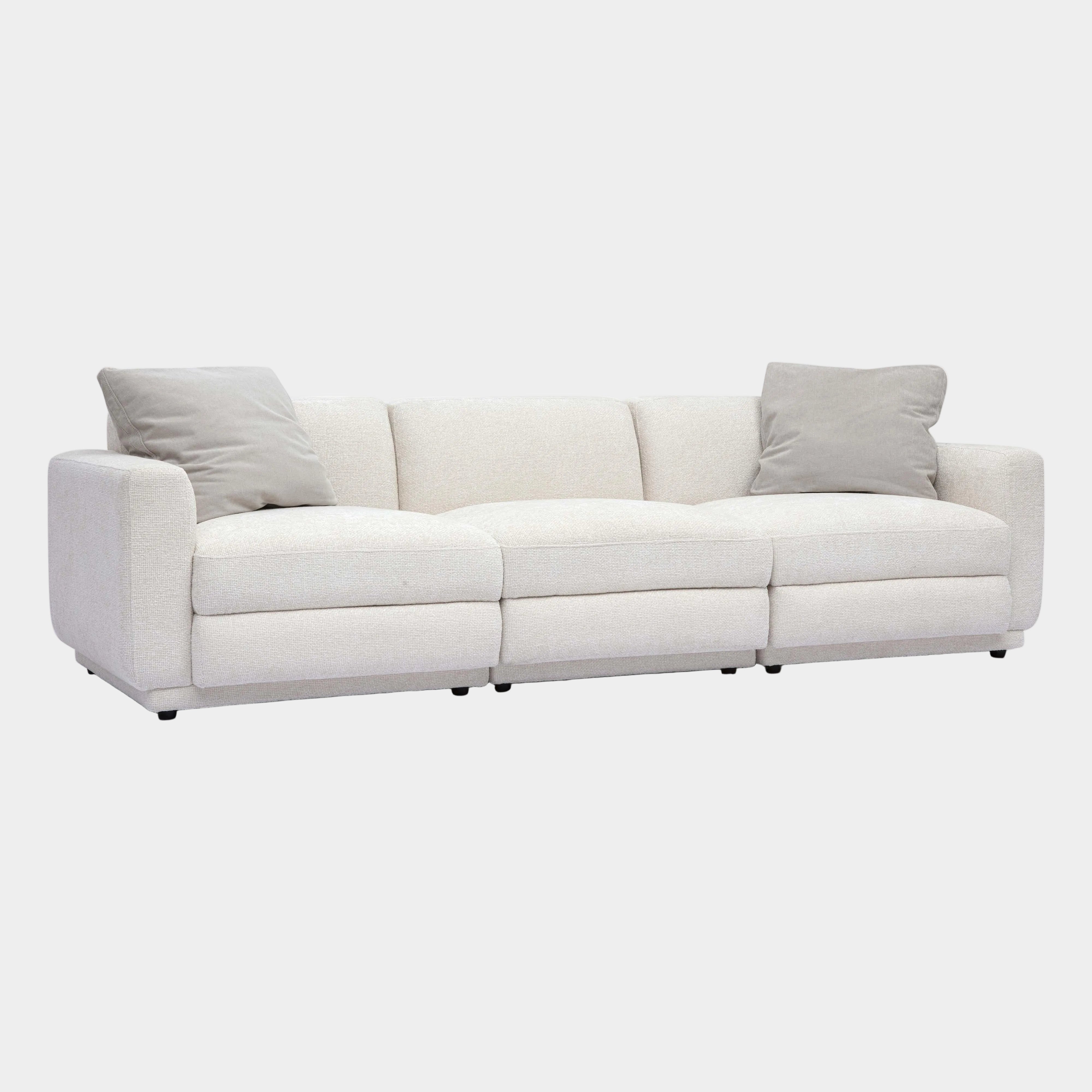 Perry 96" Cream Performance Chenille Modular Sofa