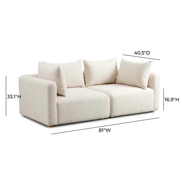 Hangover Heavy Textured Fabric Loveseat