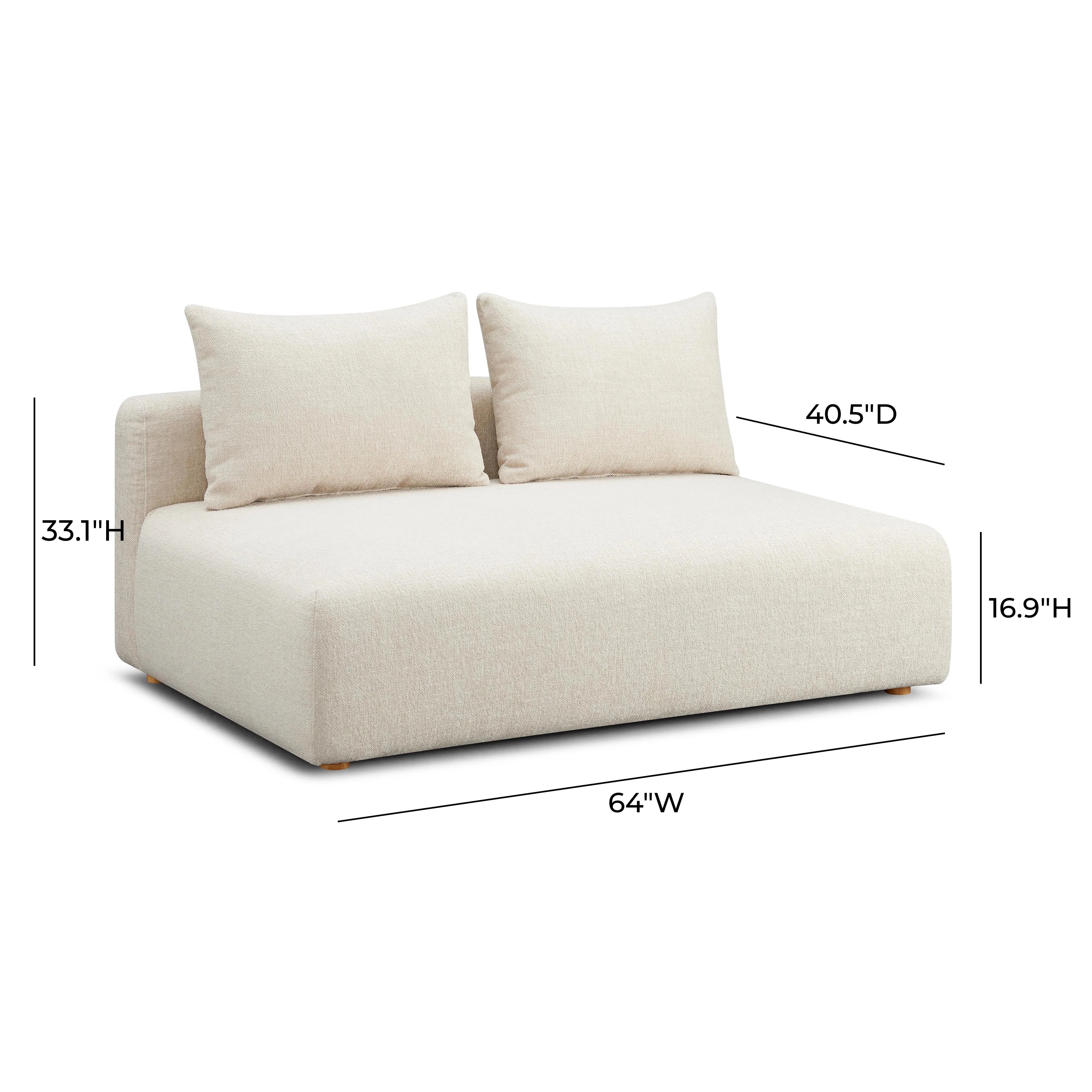 Hangover 64" Contract-Grade Textured Fabric Modular Loveseat