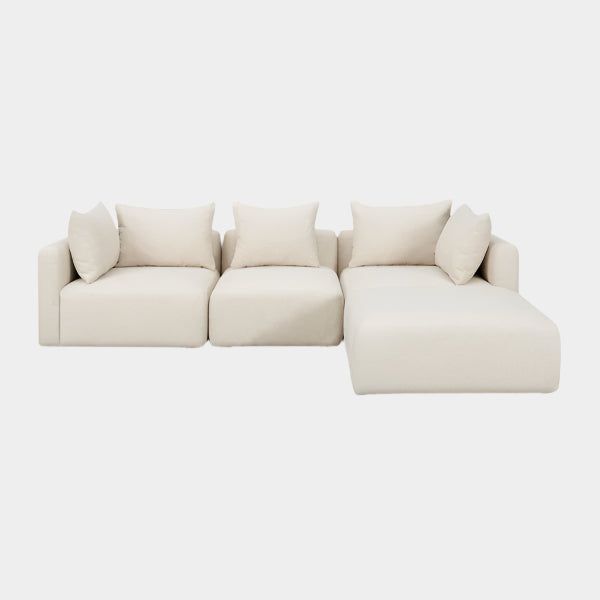 Hangover Heavy Textured Fabric 4-Piece Modular Sectional