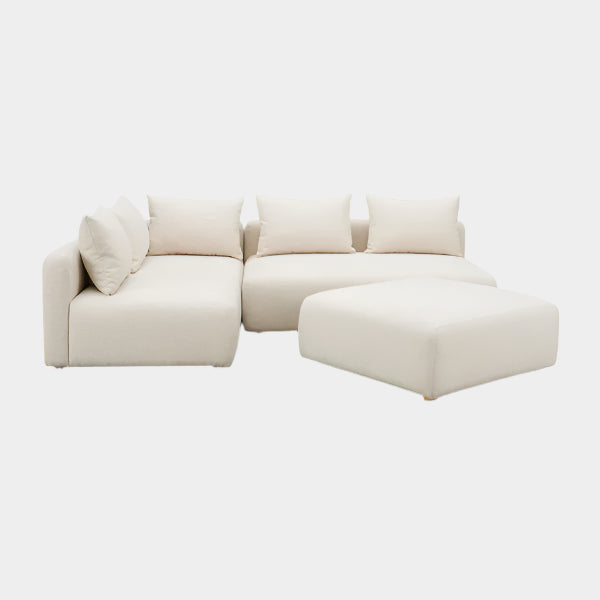Hangover Heavy Textured Fabric 4-Piece Modular Chaise Sectional