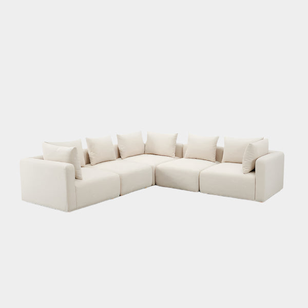 Hangover Textured Fabric 5-Piece Modular L-Sectional