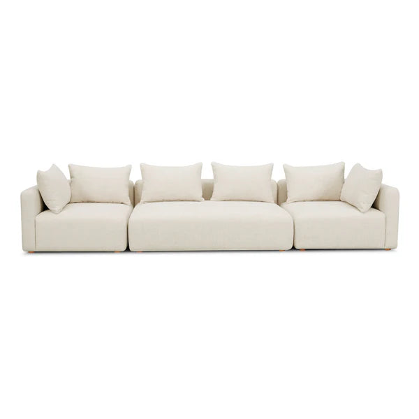 Hangover Heavy Textured Fabric 145" Long Sofa