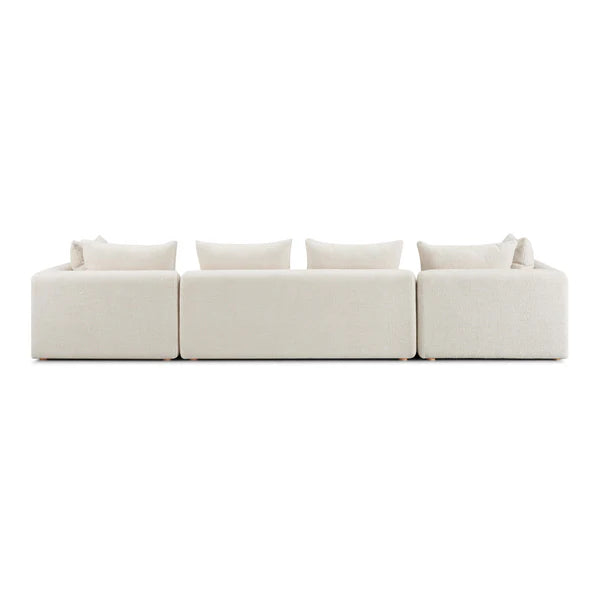 Hangover Heavy Textured Fabric 145" Long Sofa
