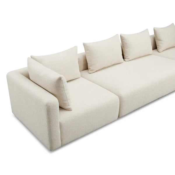Hangover Heavy Textured Fabric 145" Long Sofa