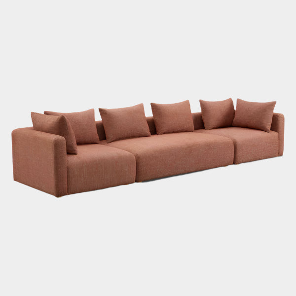 Hangover Heavy Textured Fabric 145" Long Sofa