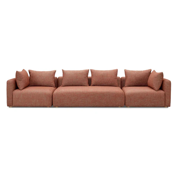 Hangover Heavy Textured Fabric 145" Long Sofa