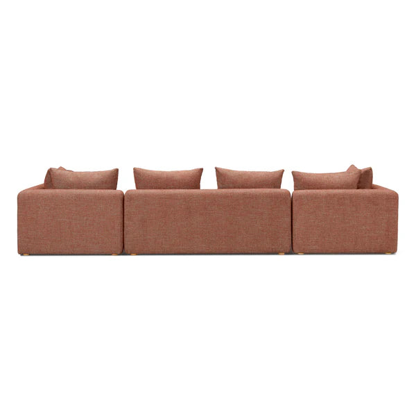 Hangover Heavy Textured Fabric 145" Long Sofa