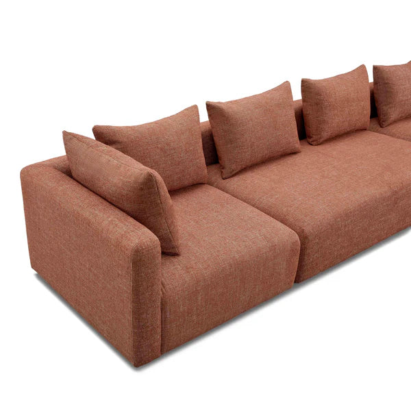 Hangover Heavy Textured Fabric 145" Long Sofa