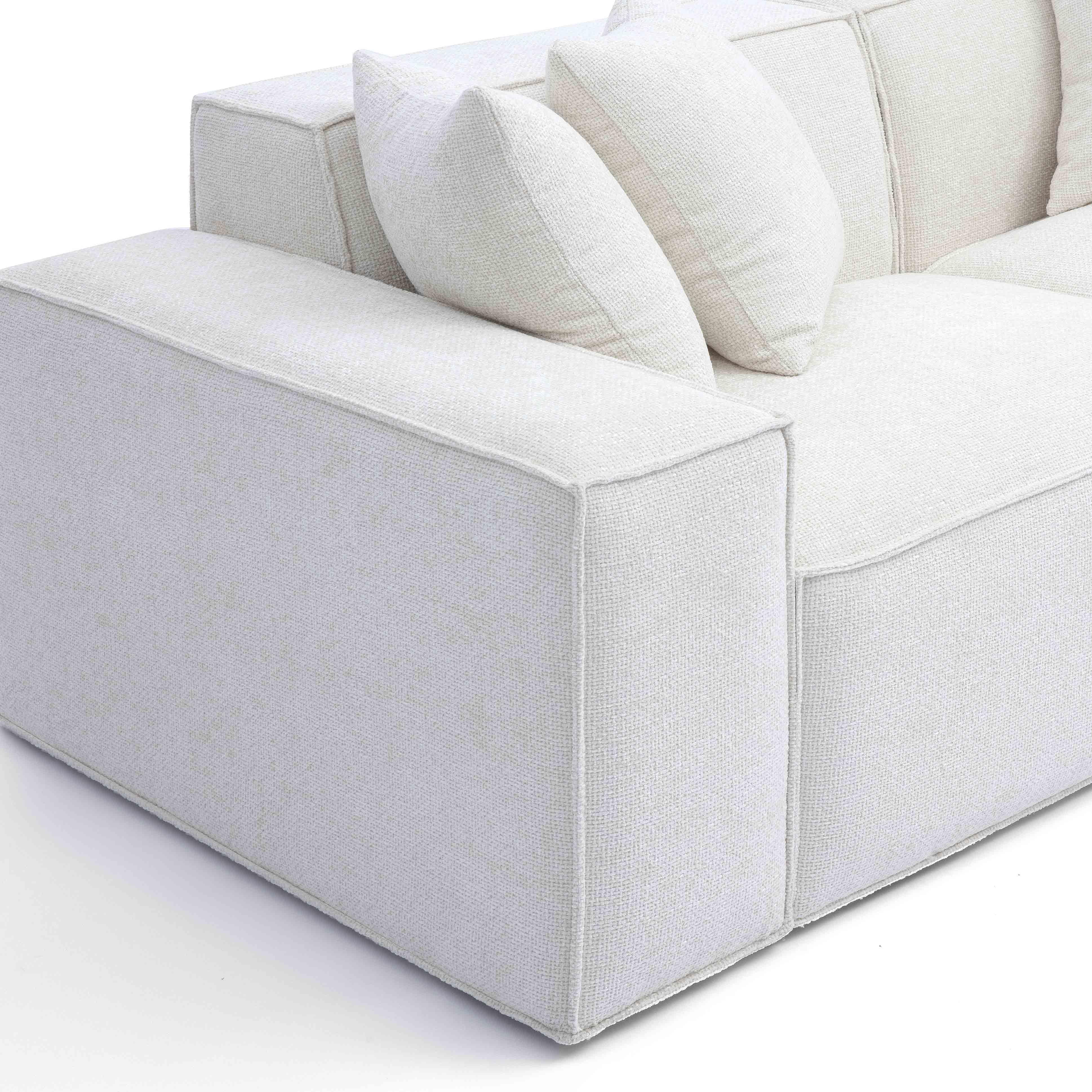 Mindy 84" Performance Chenille Basketweave Modular Loveseat