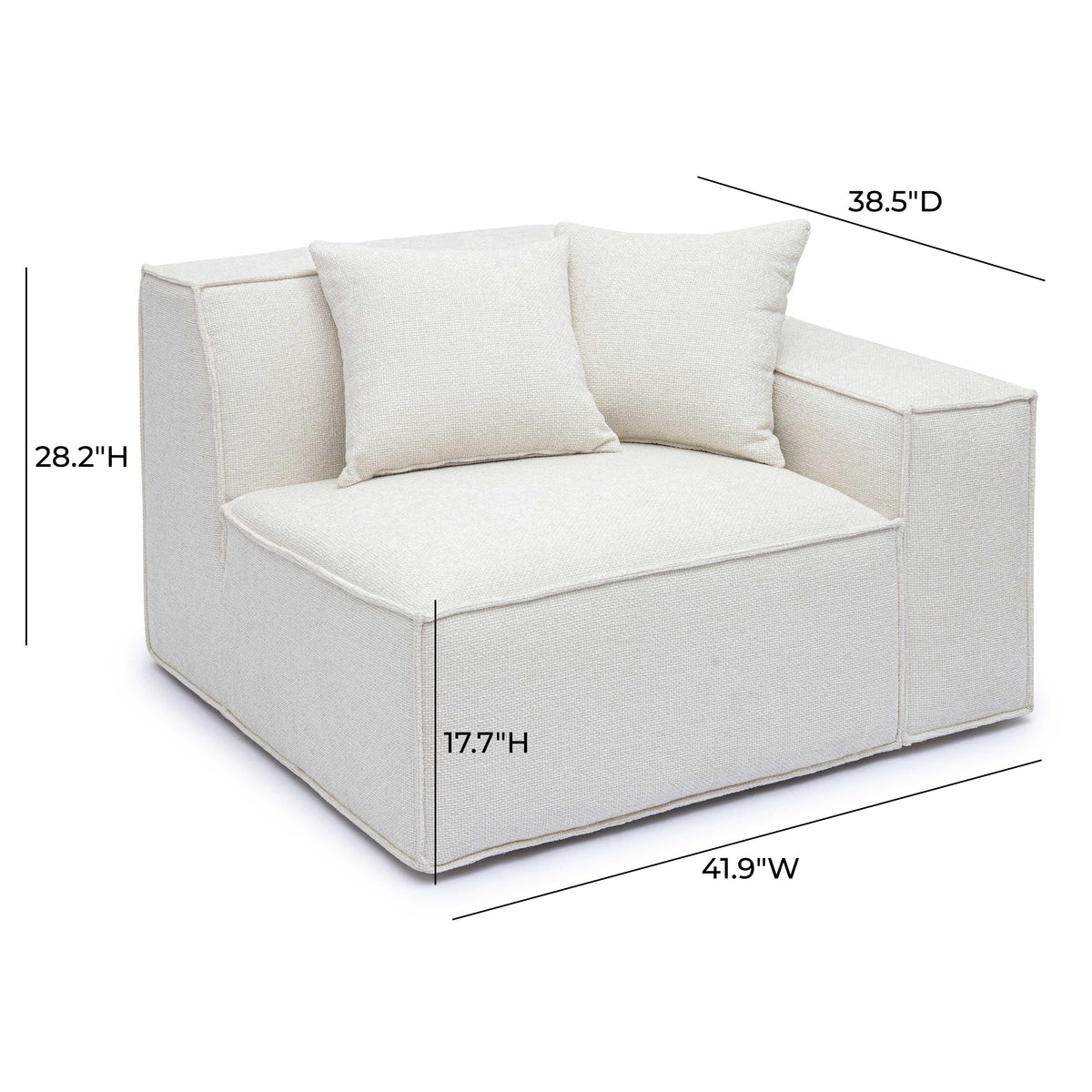 Mindy Performance Chenille Basketweave Modular Corner Chair
