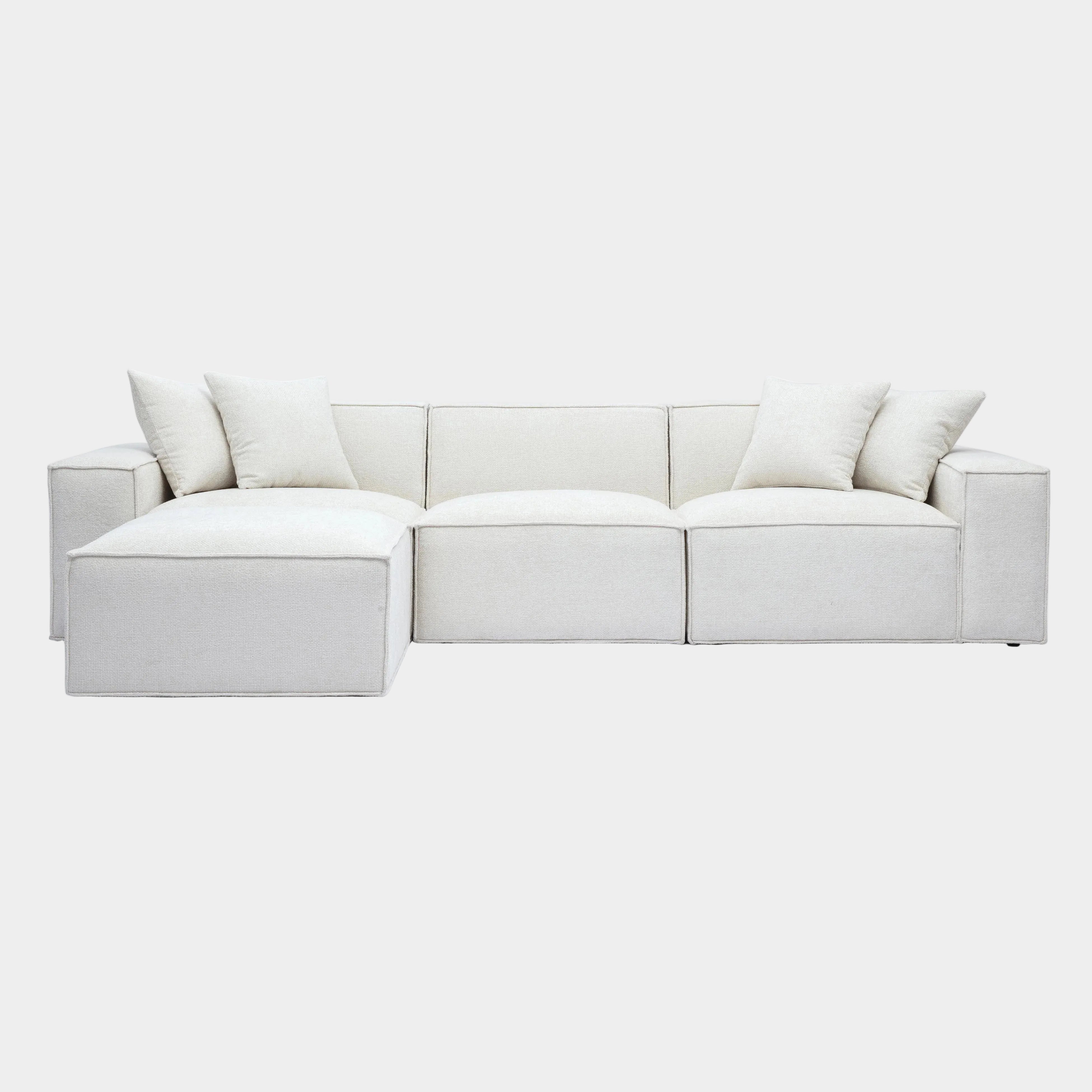 Mindy 4-Piece Performance Chenille Basketweave Modular Sectional