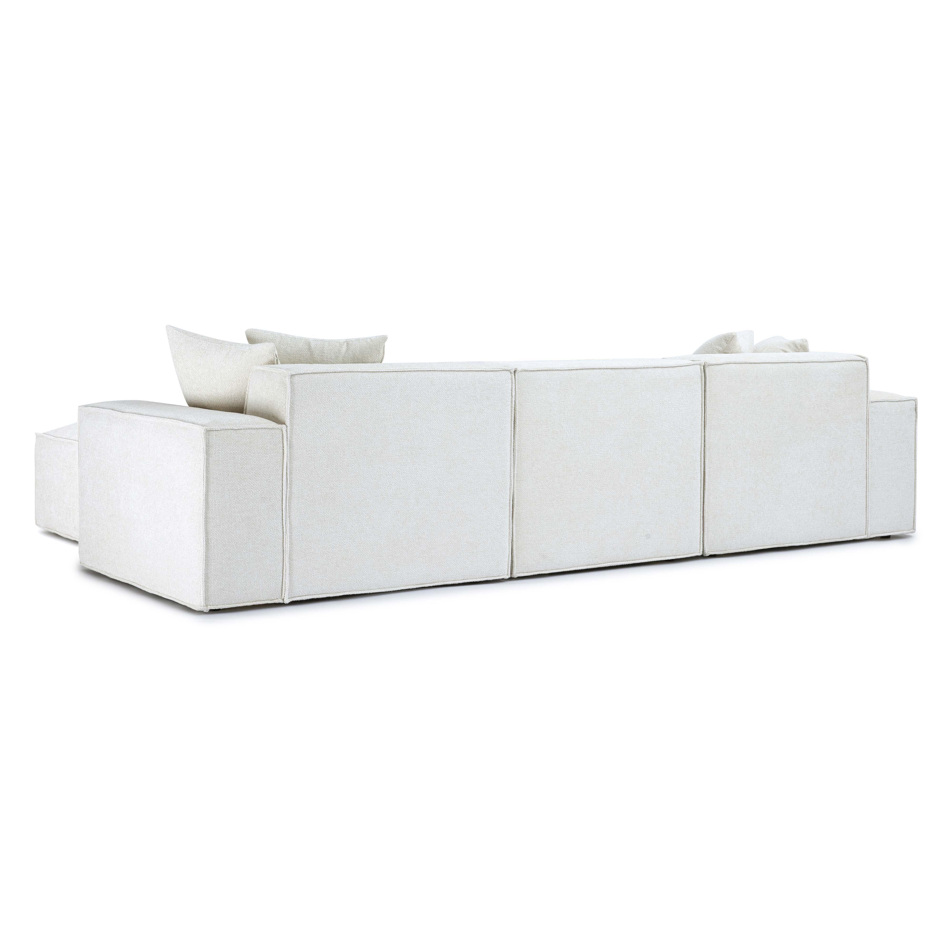 Mindy 4-Piece Performance Chenille Basketweave Modular Sectional