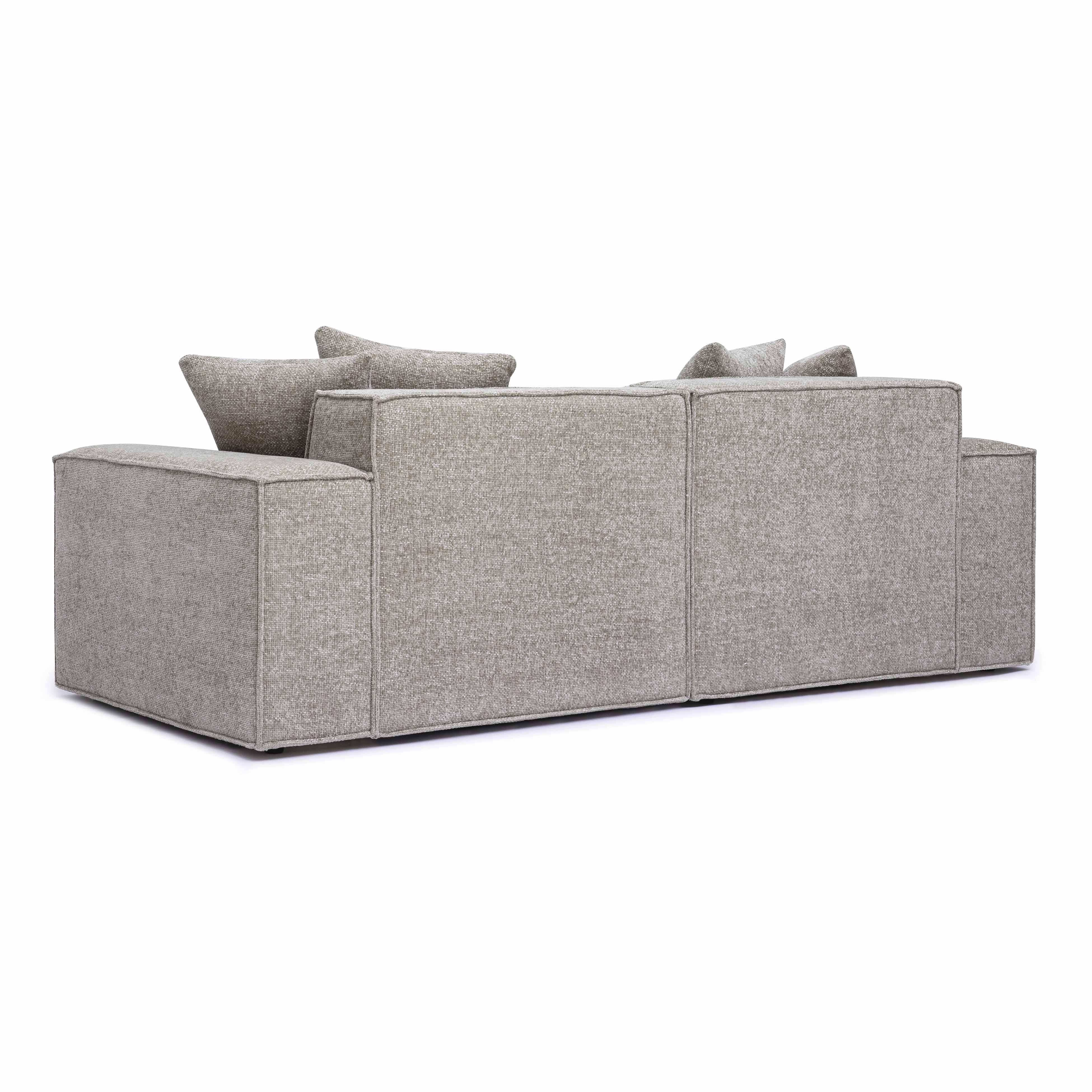 Mindy 84" Performance Chenille Basketweave Modular Loveseat