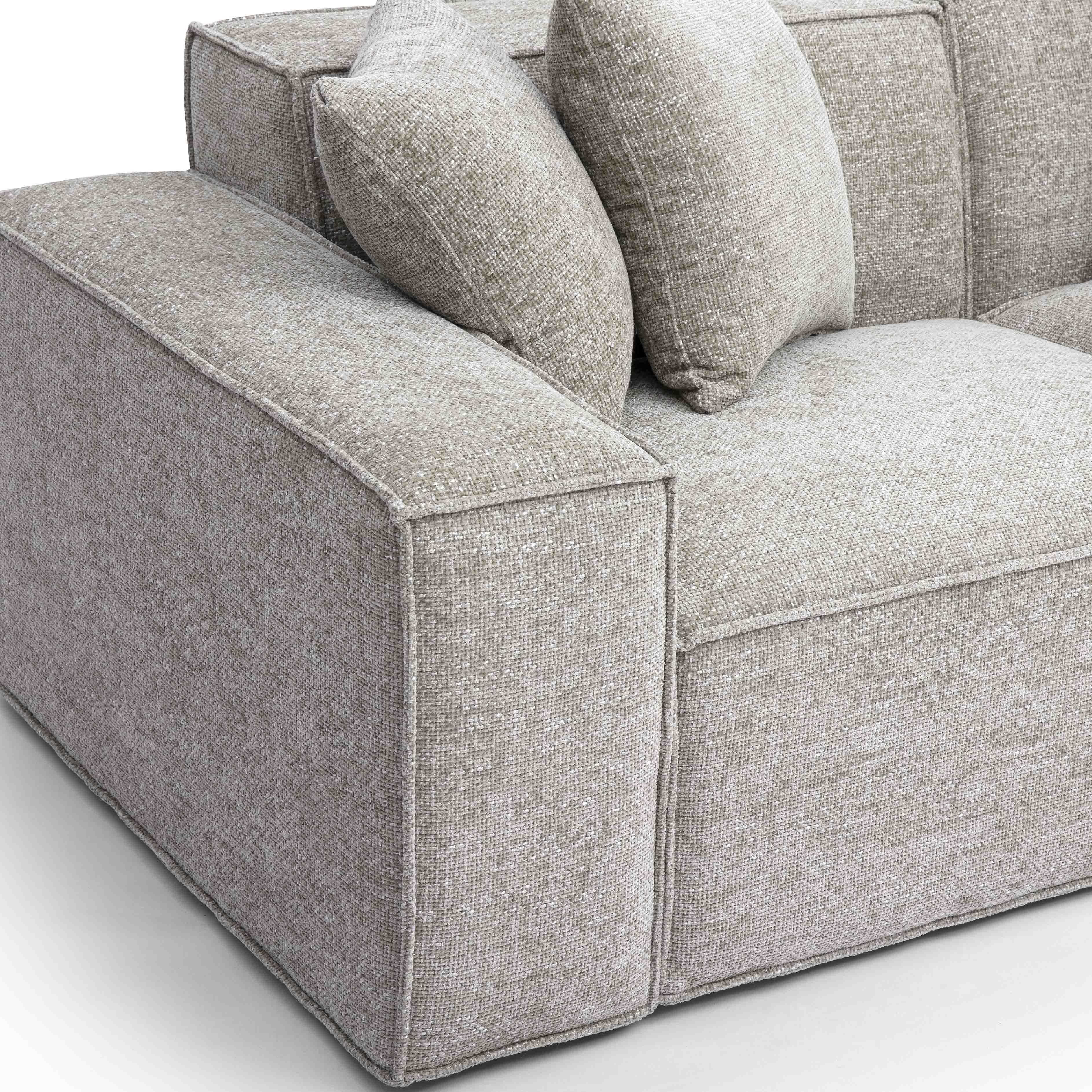 Mindy 84" Performance Chenille Basketweave Modular Loveseat