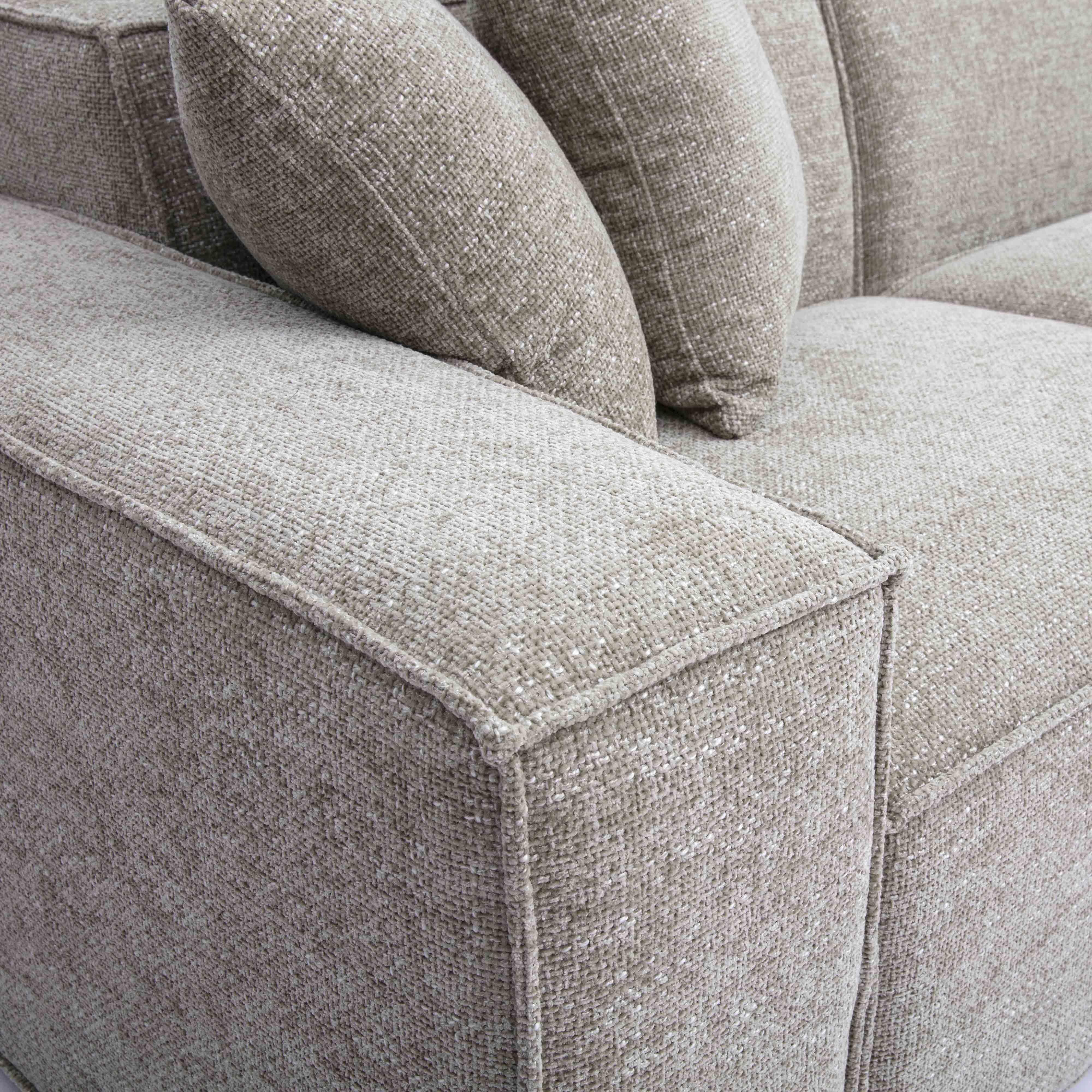 Mindy 115" Performance Chenille Basketweave Modular Sofa