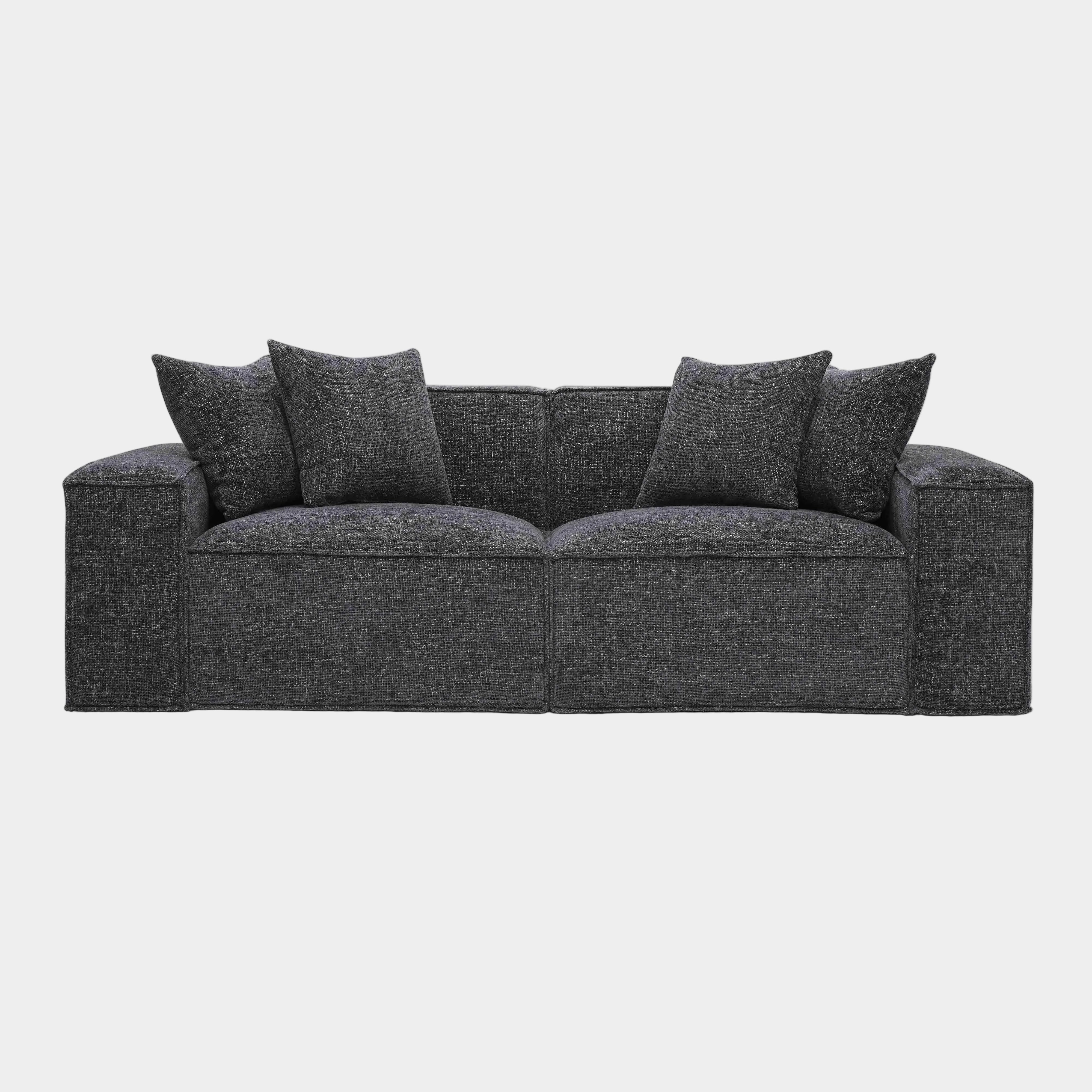 Mindy 84" Performance Chenille Basketweave Modular Loveseat
