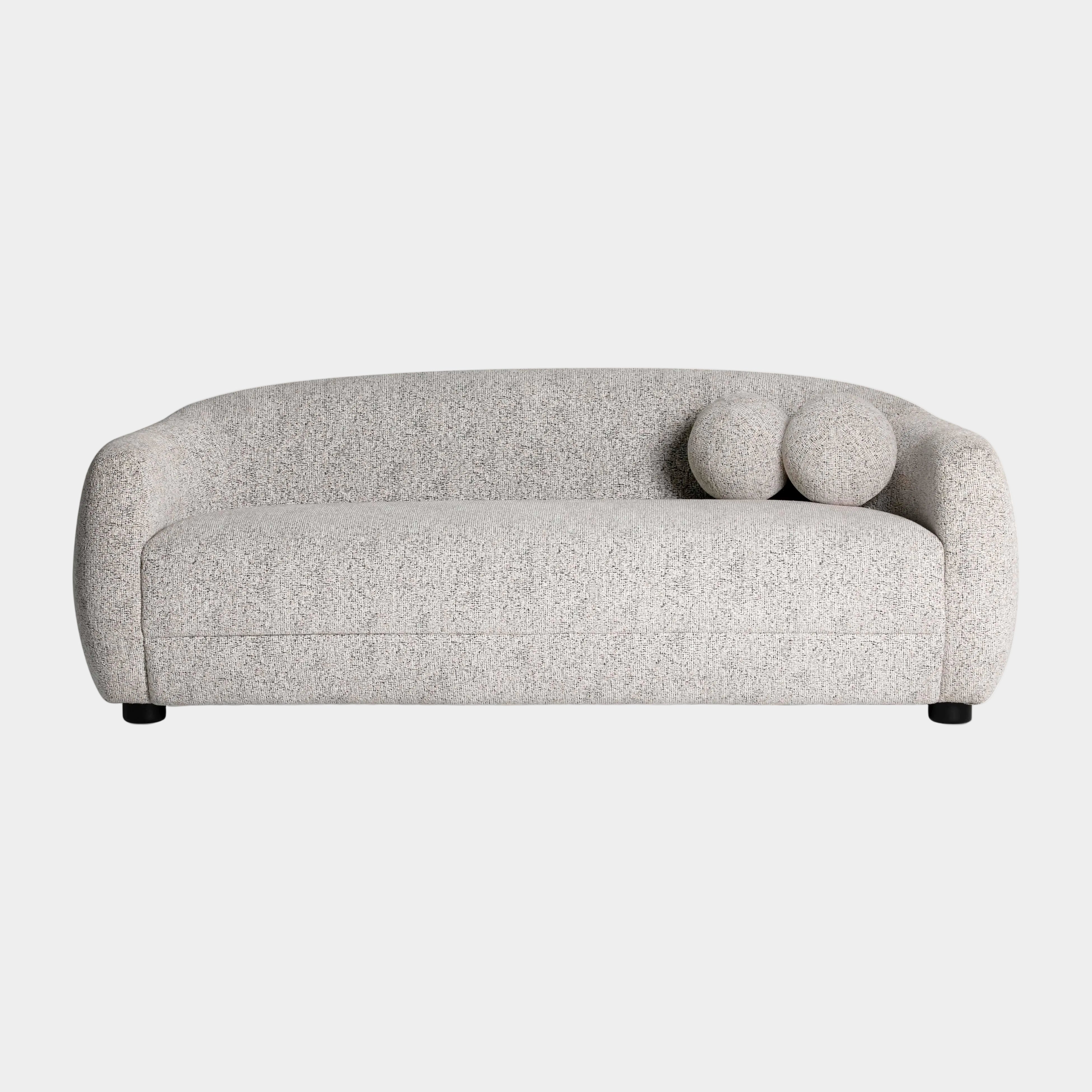 Judy 80" Black and White Woven Performance Fabric Sofa