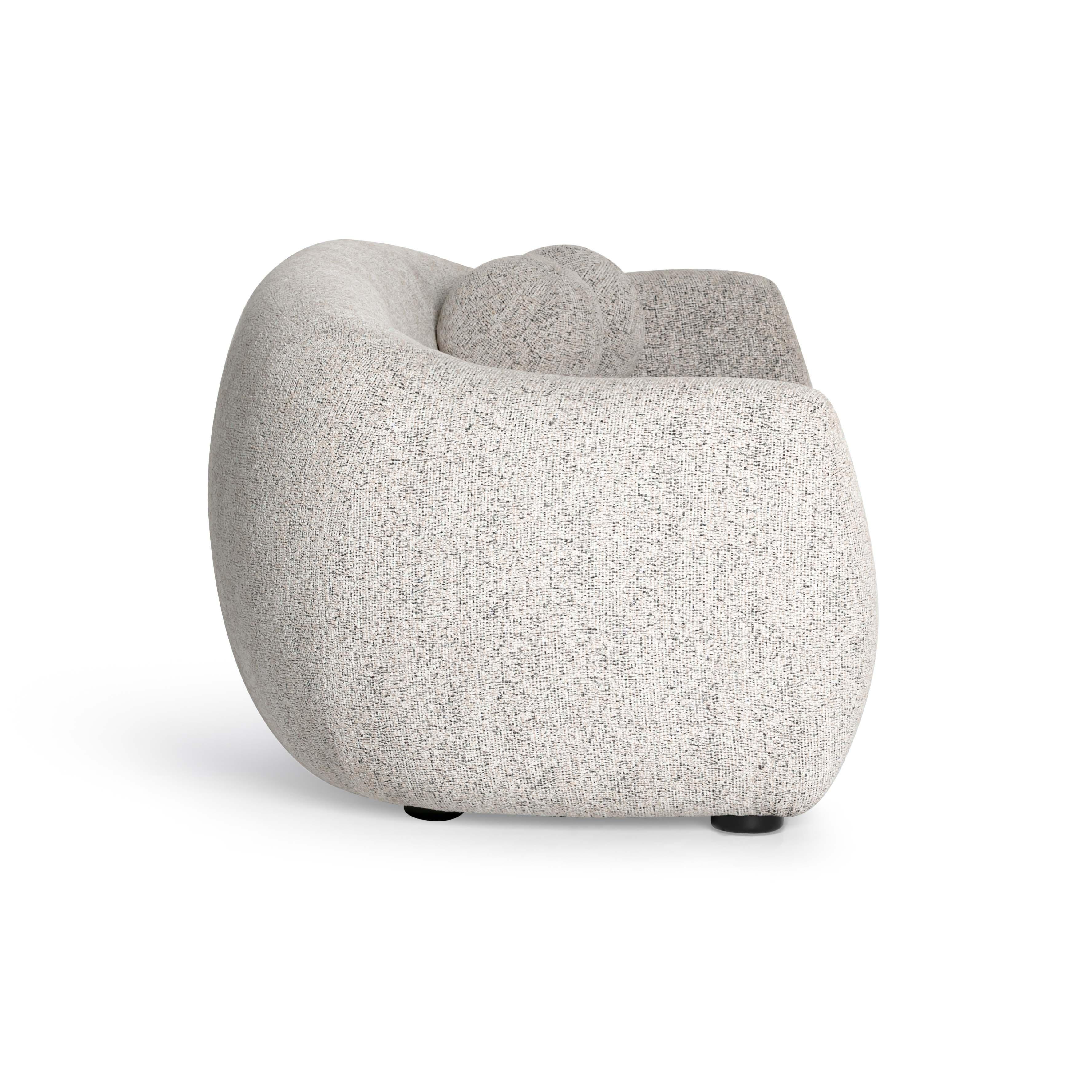 Judy 80" Black and White Woven Performance Fabric Sofa