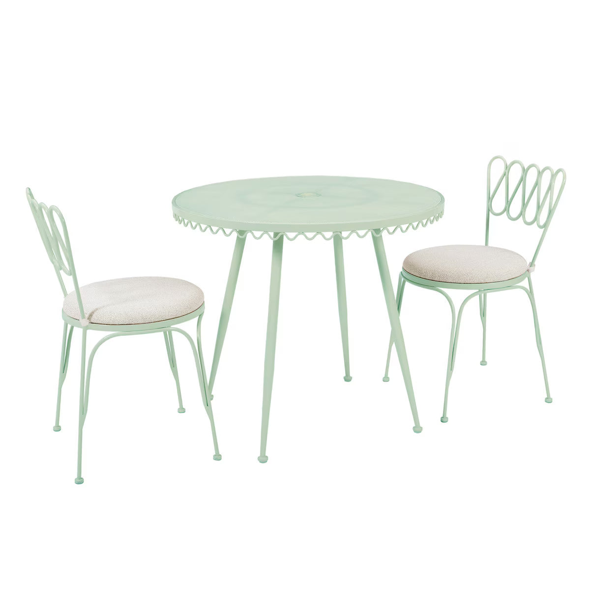 Erica Mint Green Wrought Iron Outdoor Chair