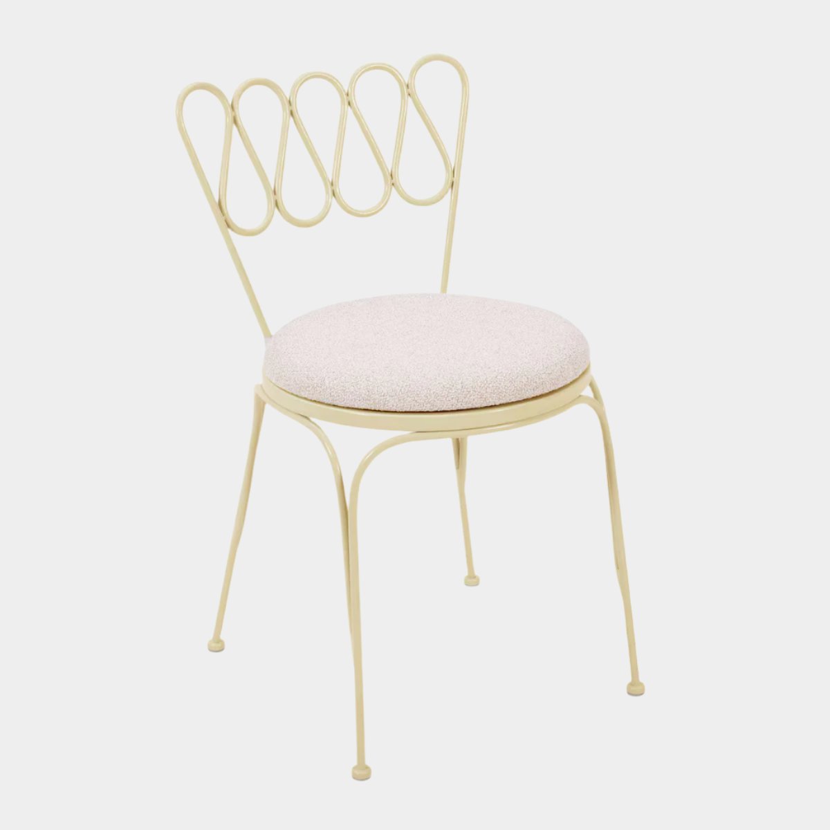 Erica Cream Wrought Iron Outdoor Chair