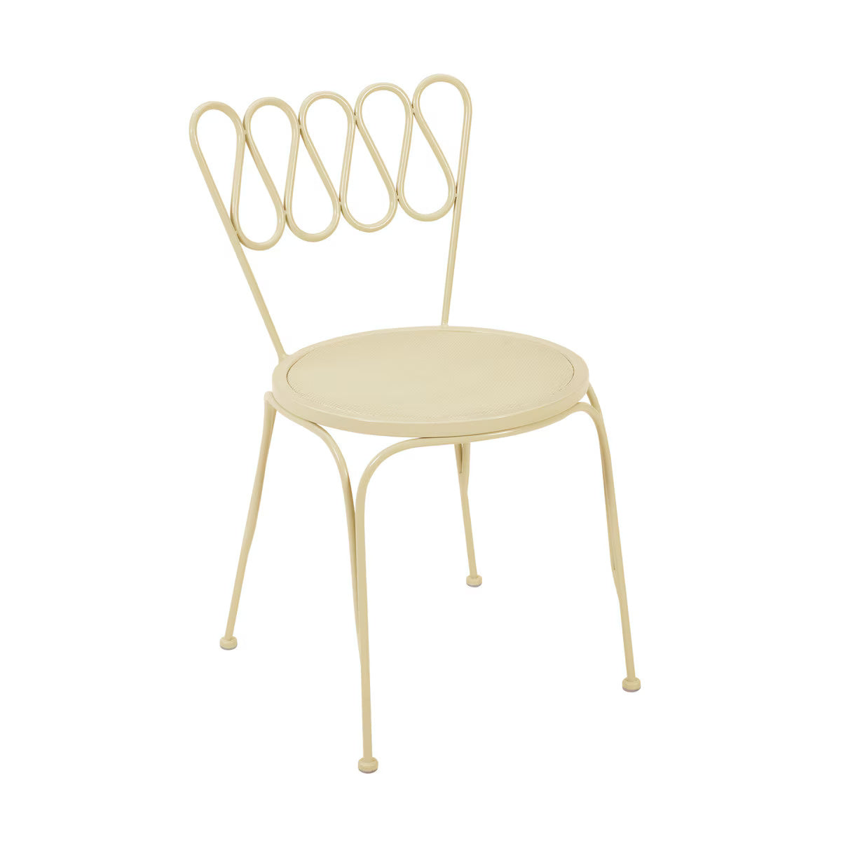 Erica Cream Wrought Iron Outdoor Chair