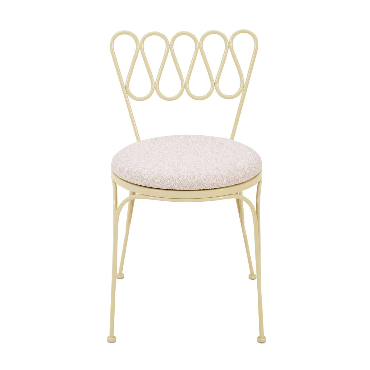 Erica Cream Wrought Iron Outdoor Chair