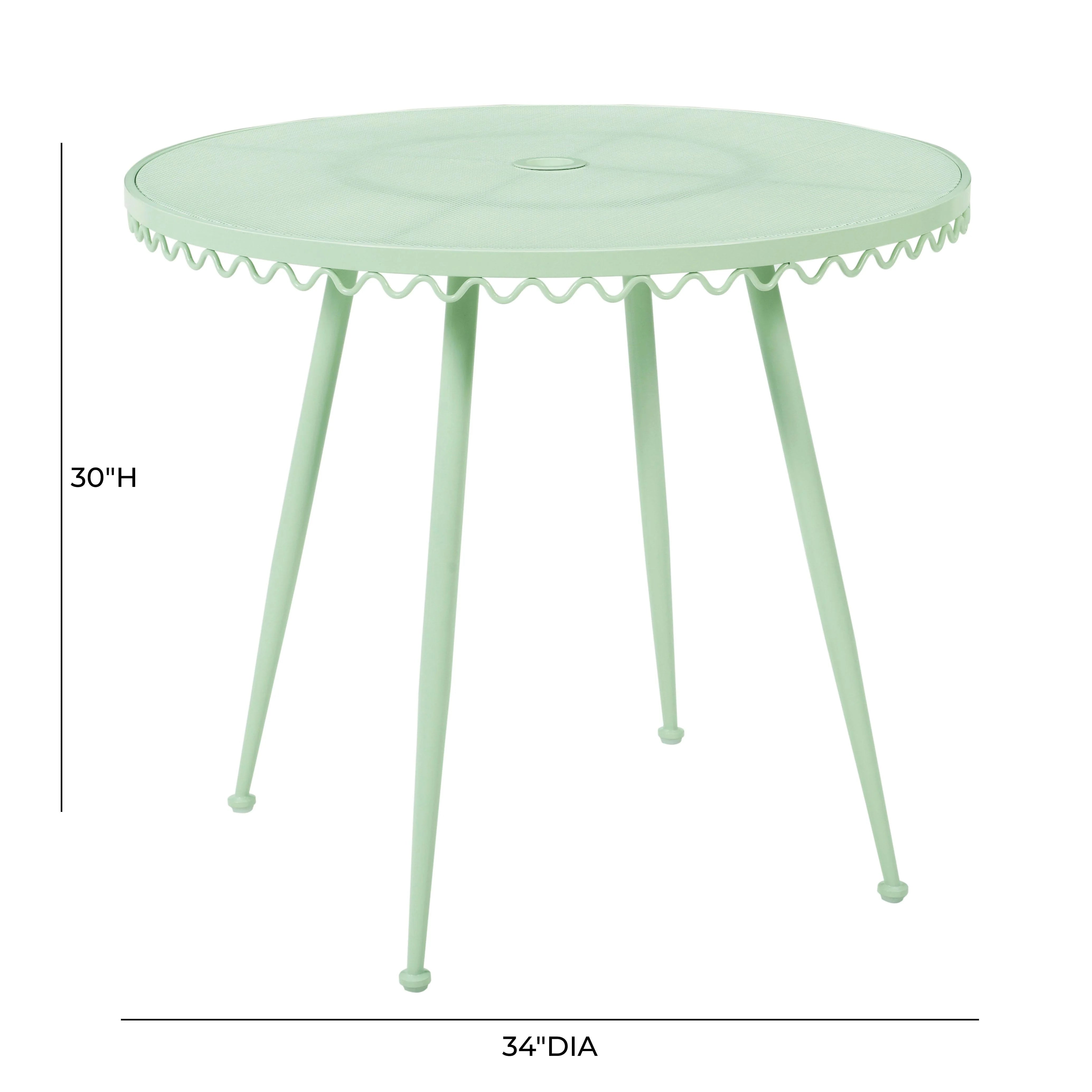 Erica 34" Wrought Iron Outdoor Round Cafe Table