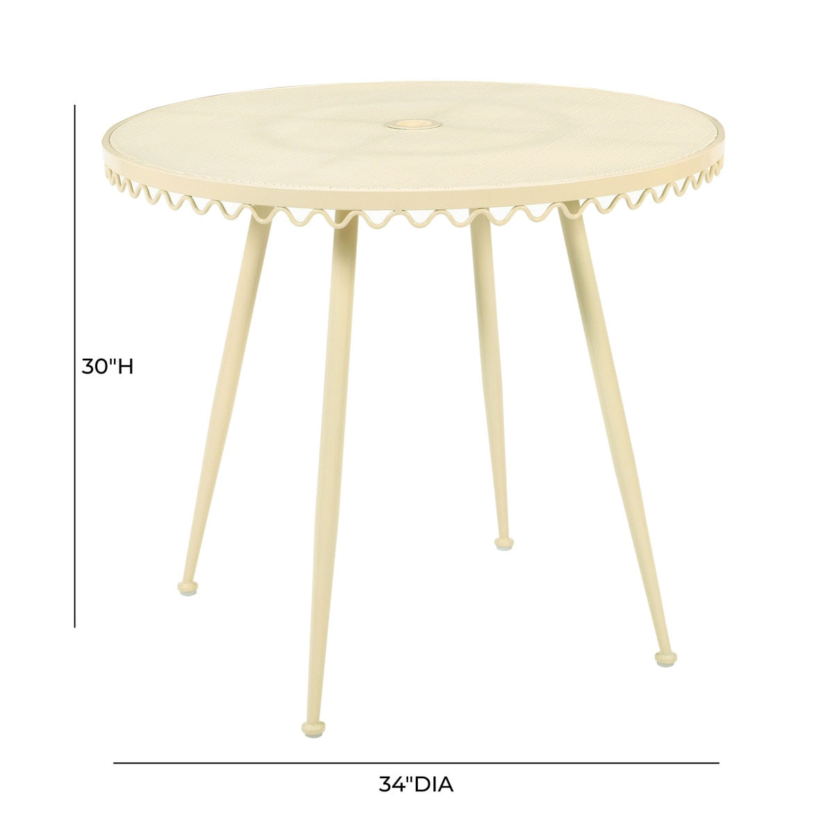 Erica Cream Wrought Iron Outdoor Cafe Table