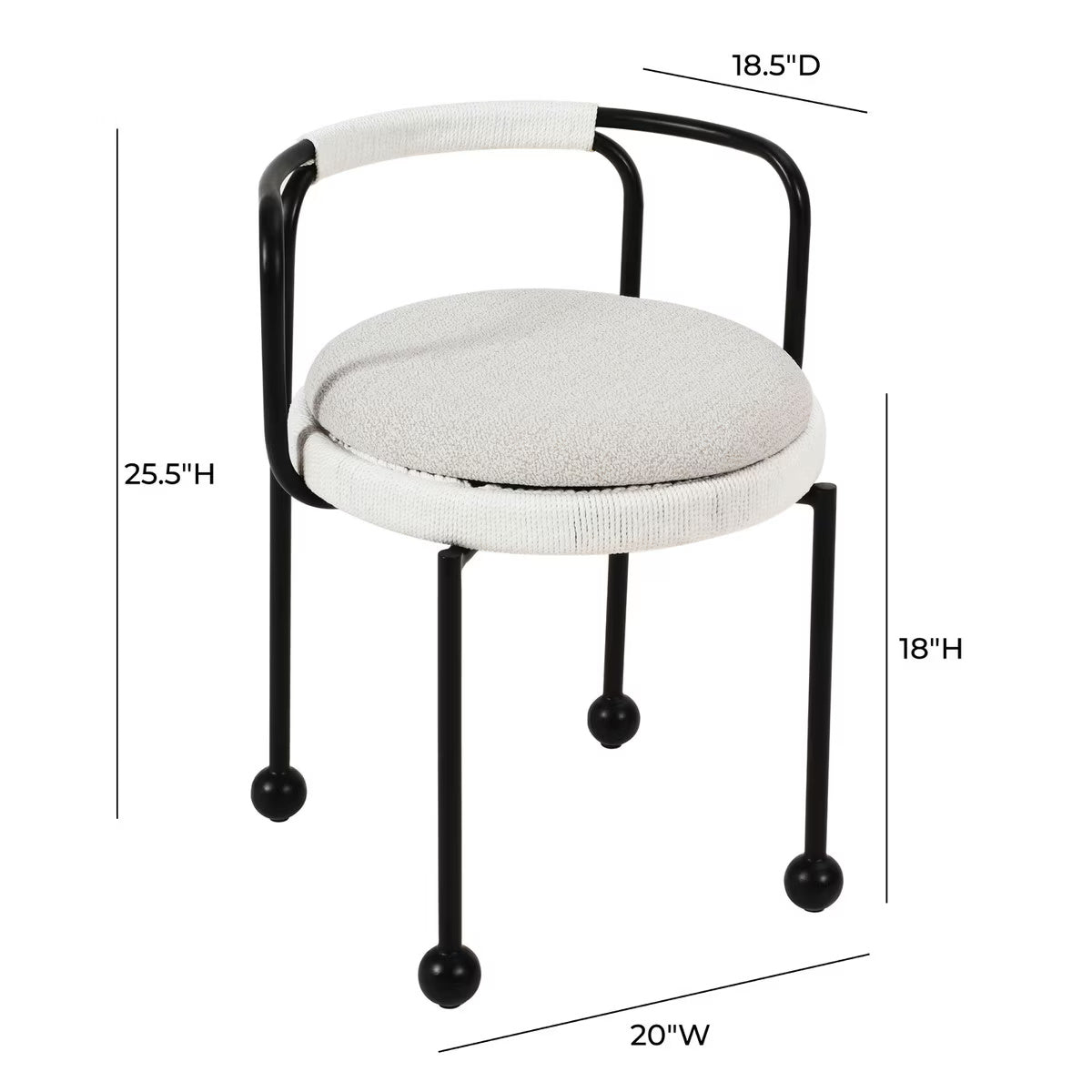 Pansy Cream Outdoor Dining Chair