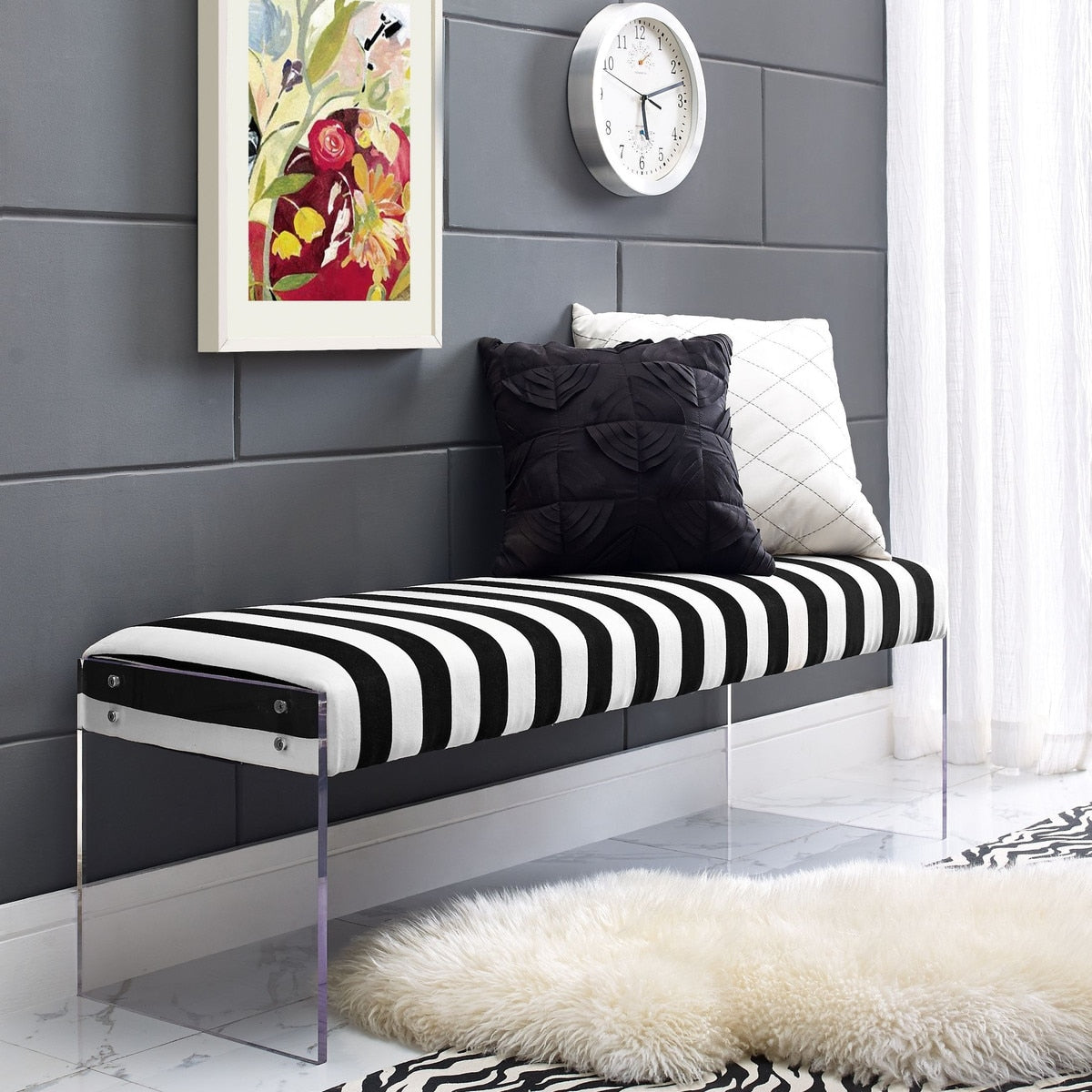 Envy  Performane Vegan Leather and Acrylic Bench