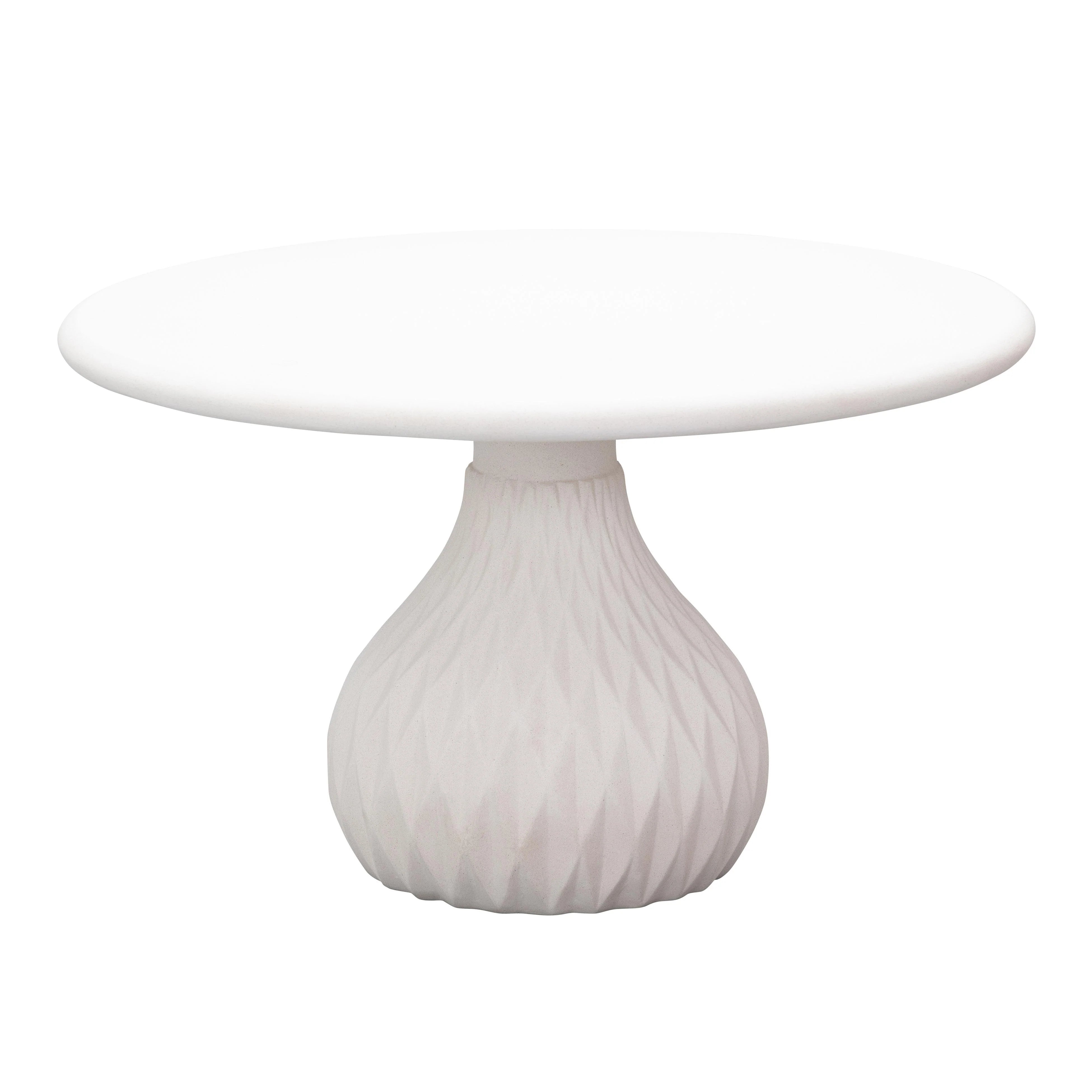 Tulum 27.5" Ivory Concrete Indoor / Outdoor Round Coffee Table